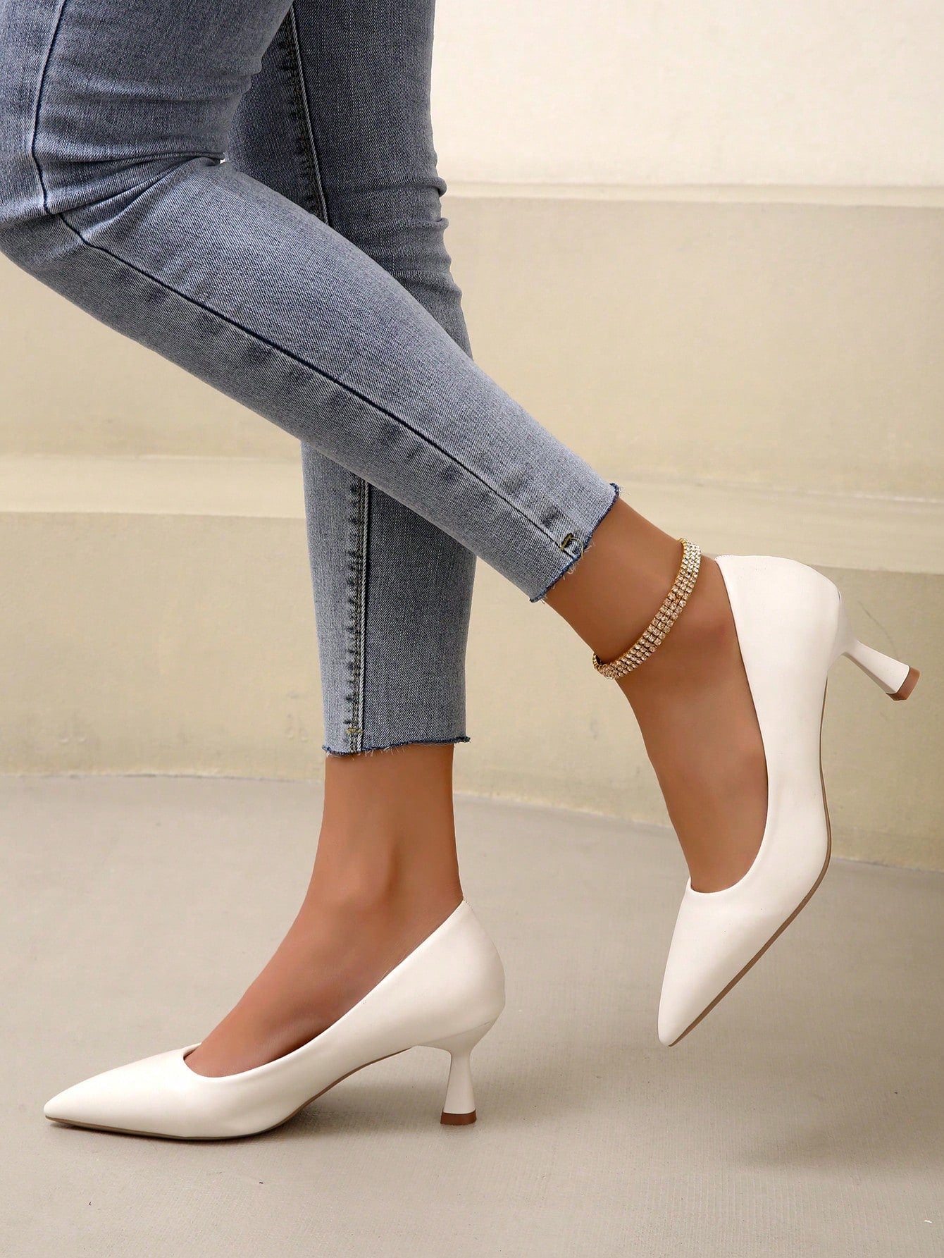 Women Fashionable Open-Toe High Heels - Solid Color Pointed Stiletto Heels