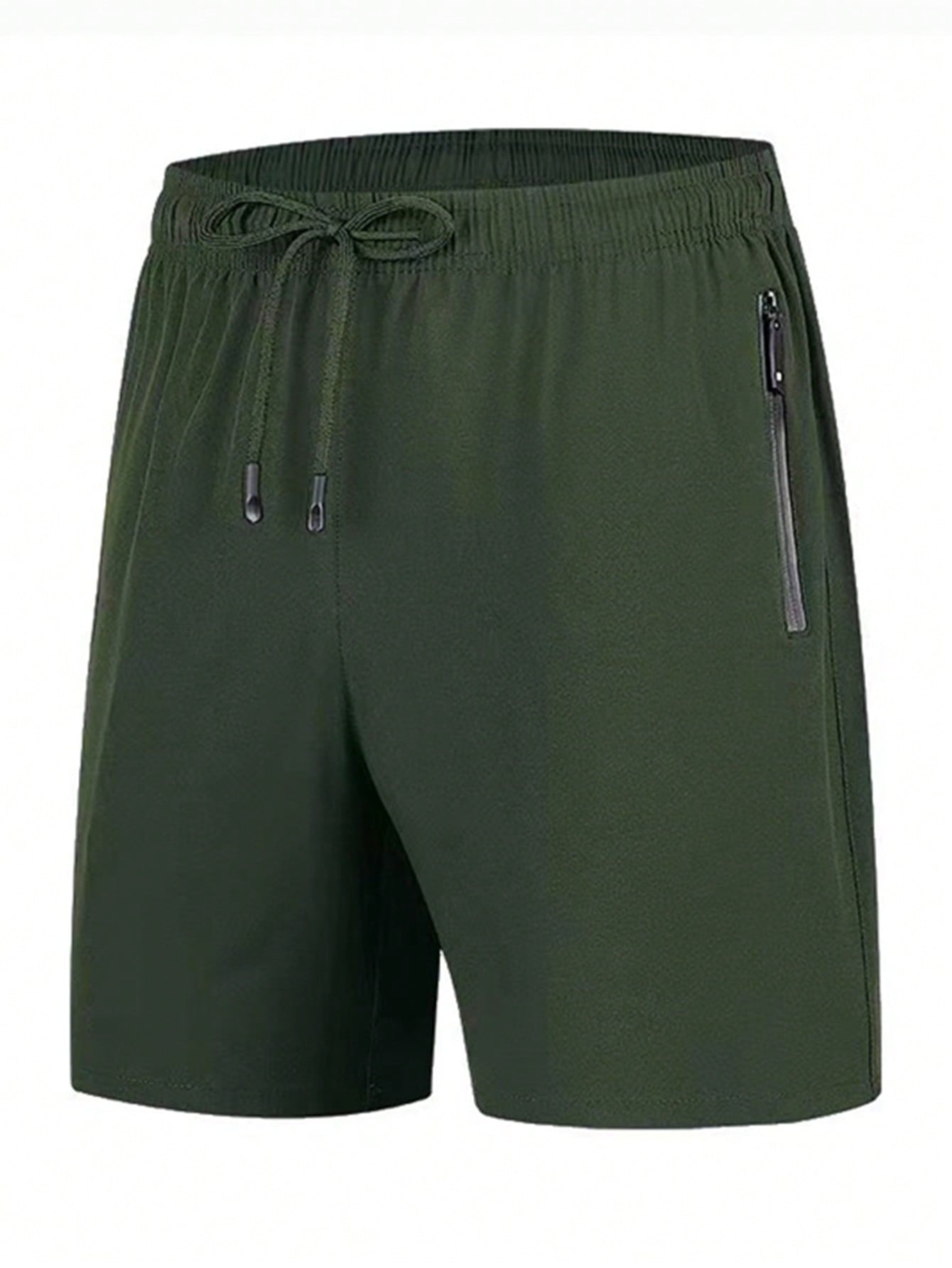 Loose Men's Drawstring Waist Shorts With Zippered Pockets