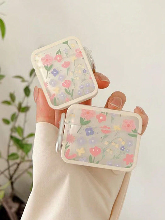 Summer Floral Pattern Clear Case Compatible With Airpods Comptible With Airpods1/2 AirPods Pro