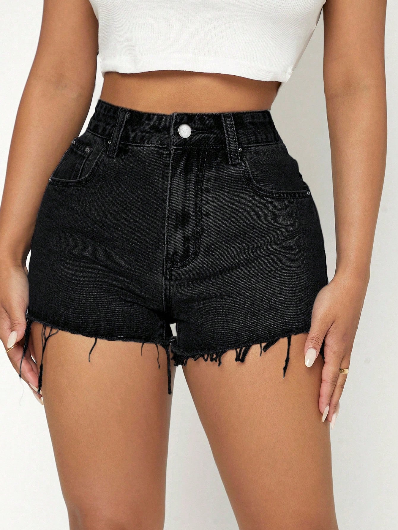 Raw Hem Denim Shorts