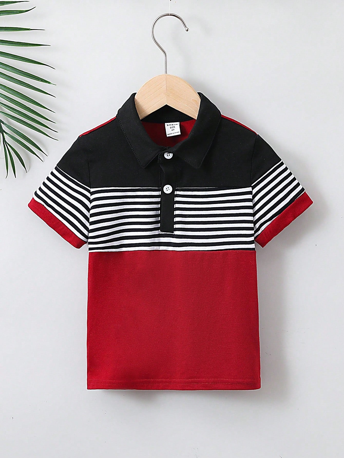 Young Boy Casual Color Block Short Sleeve Polo Shirt, Perfect For Summer And Various Occasions, Classic And Versatile