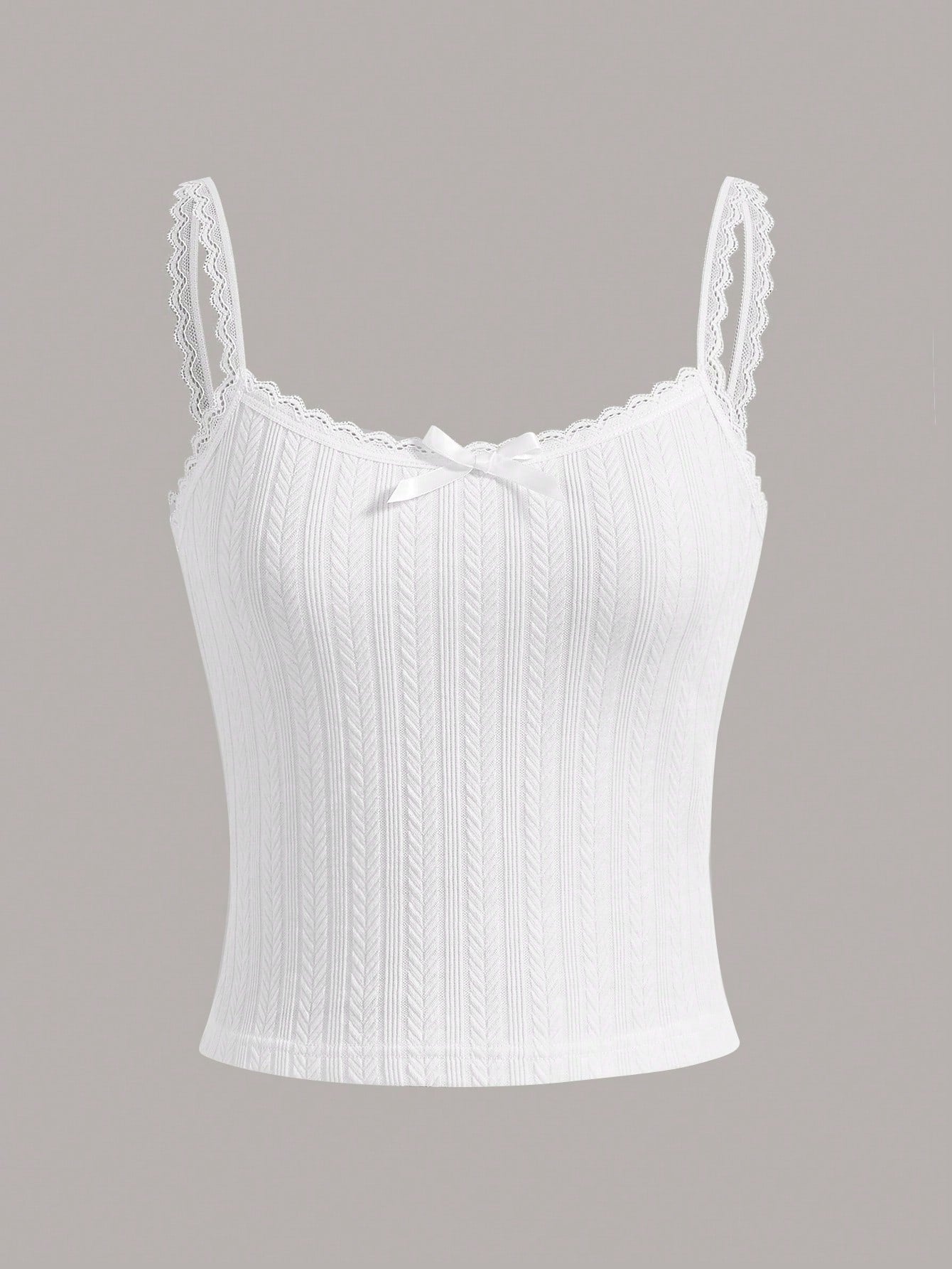 Lace Trim Knit Camisole Tank Top