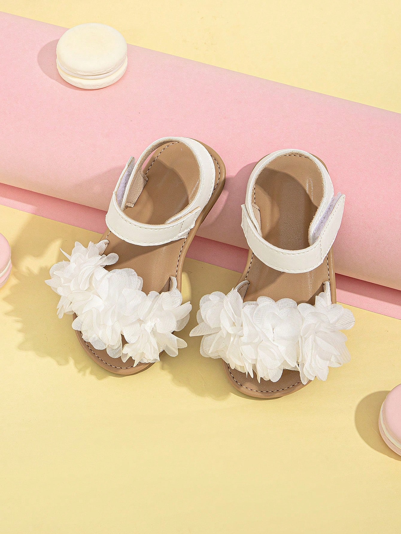 Girls Flower Decor Fashion Ankle Strap Sandals For Summer