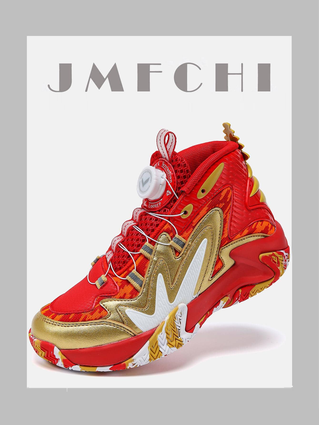 JMFCHI Kids Basketball Shoes Sneakers For Boys Girls High Top Running Tennis Shoes Lightweight Breathable Sport Athletic Mid Top Rotating Lock Shoe