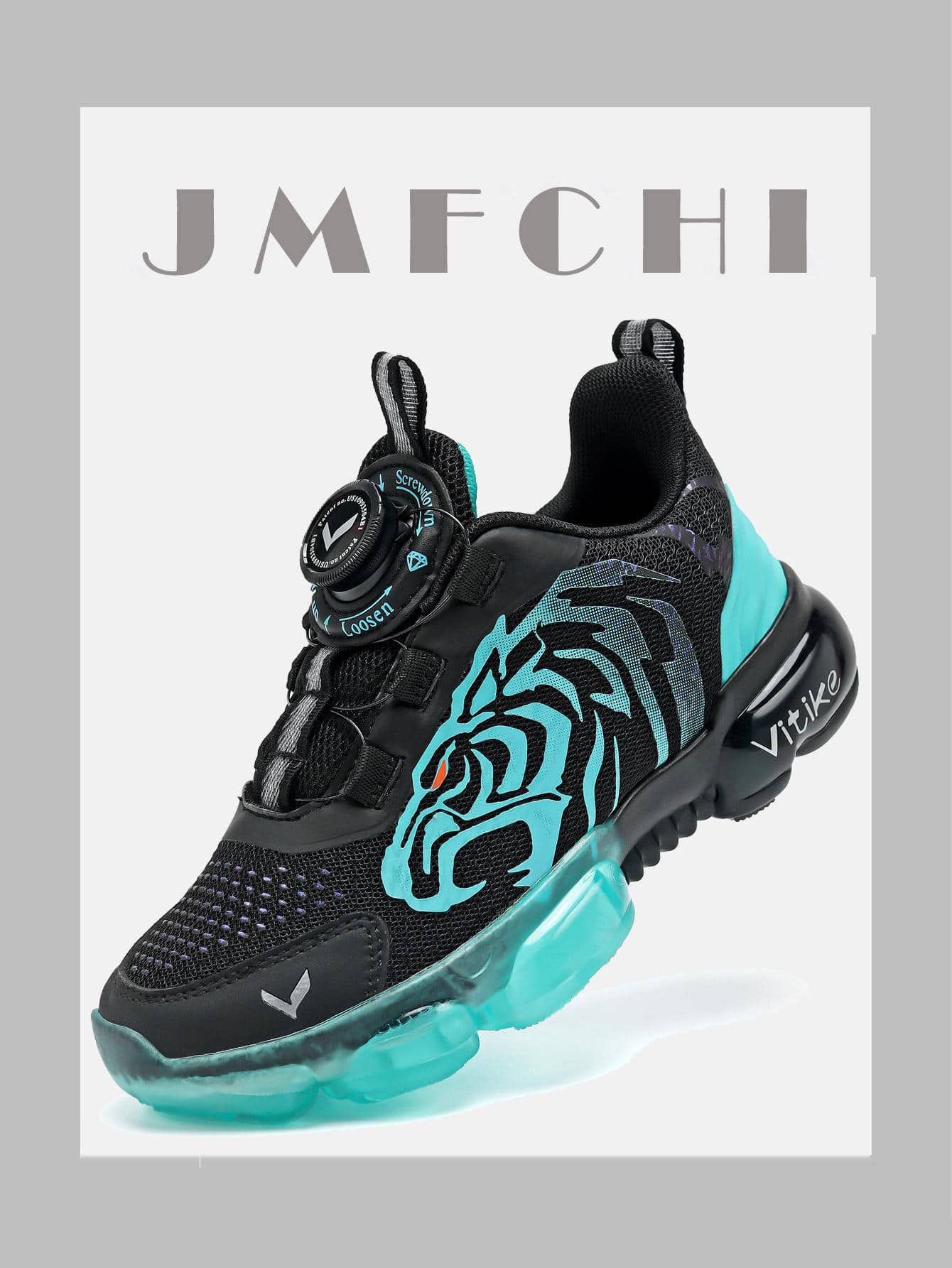 JMFCHI Kids Basketball Shoes Sneakers For Boys Girls High Top Running Tennis Shoes Lightweight Breathable Sport Athletic Mid Top Rotating Lock Shoe