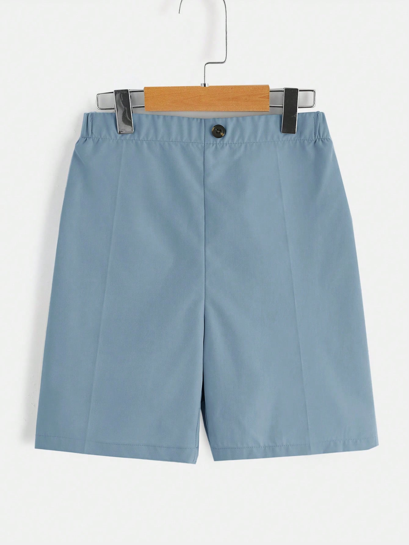 Tween Boy Summer New Casual Solid Color Button-Front Shorts