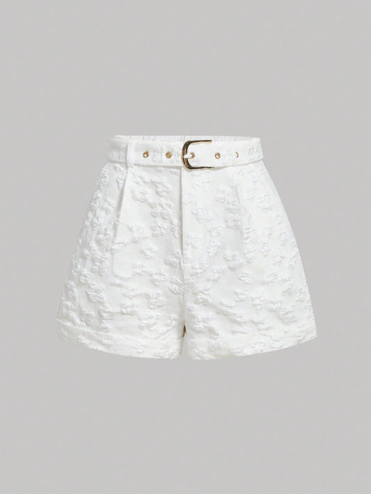 Jacquard Belted Shorts