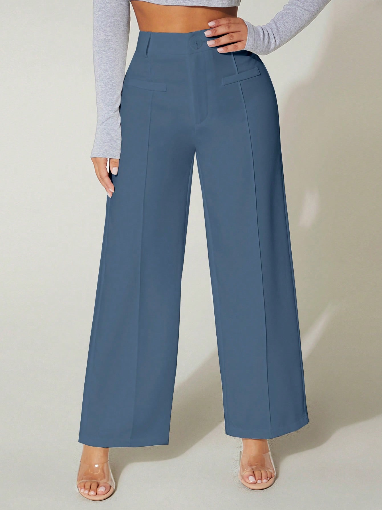 PETITE Solid Wide Leg Summer Pants