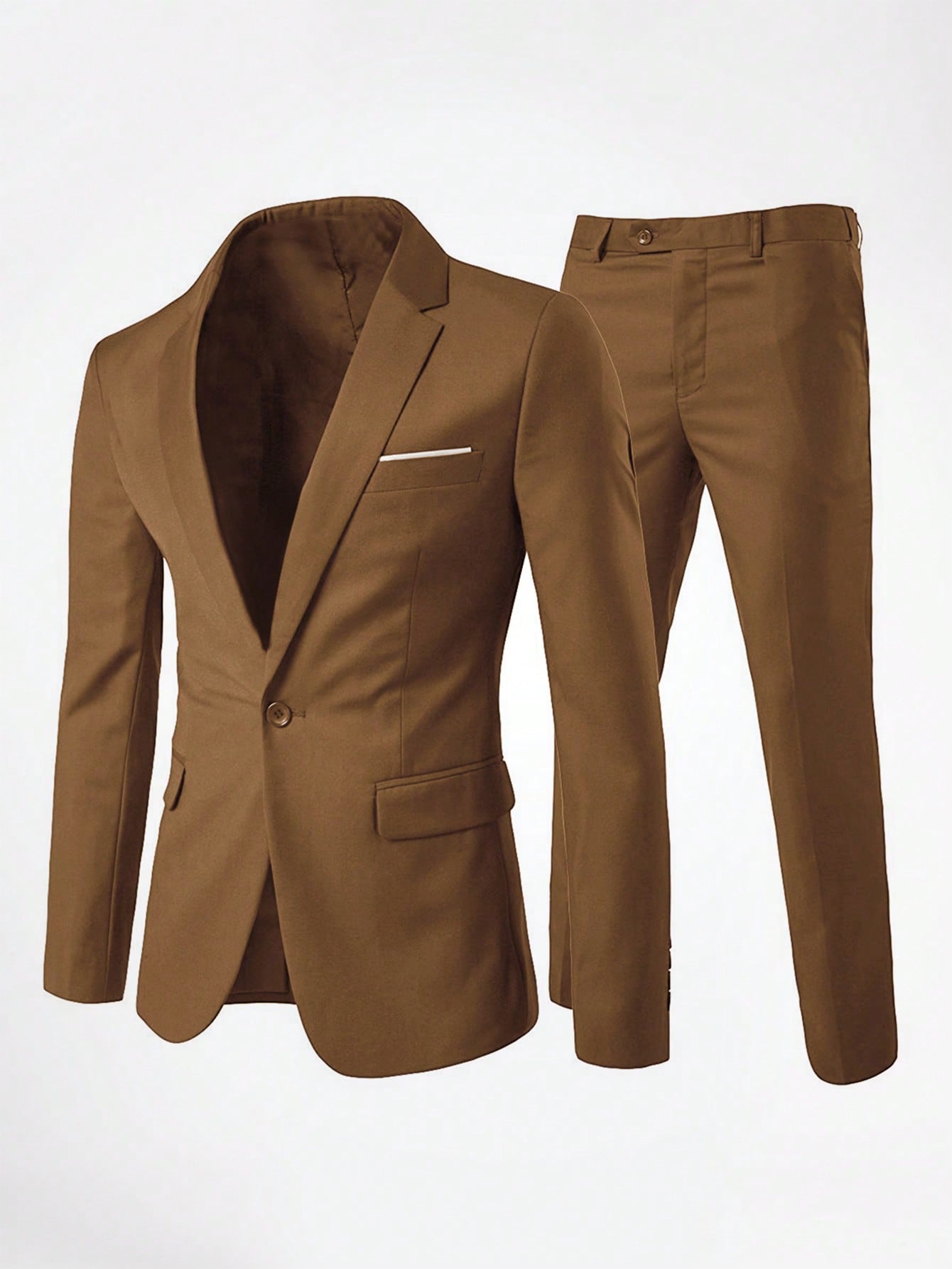 CLOUDSTYLE Men Single Button Blazer & Pants Suit Set