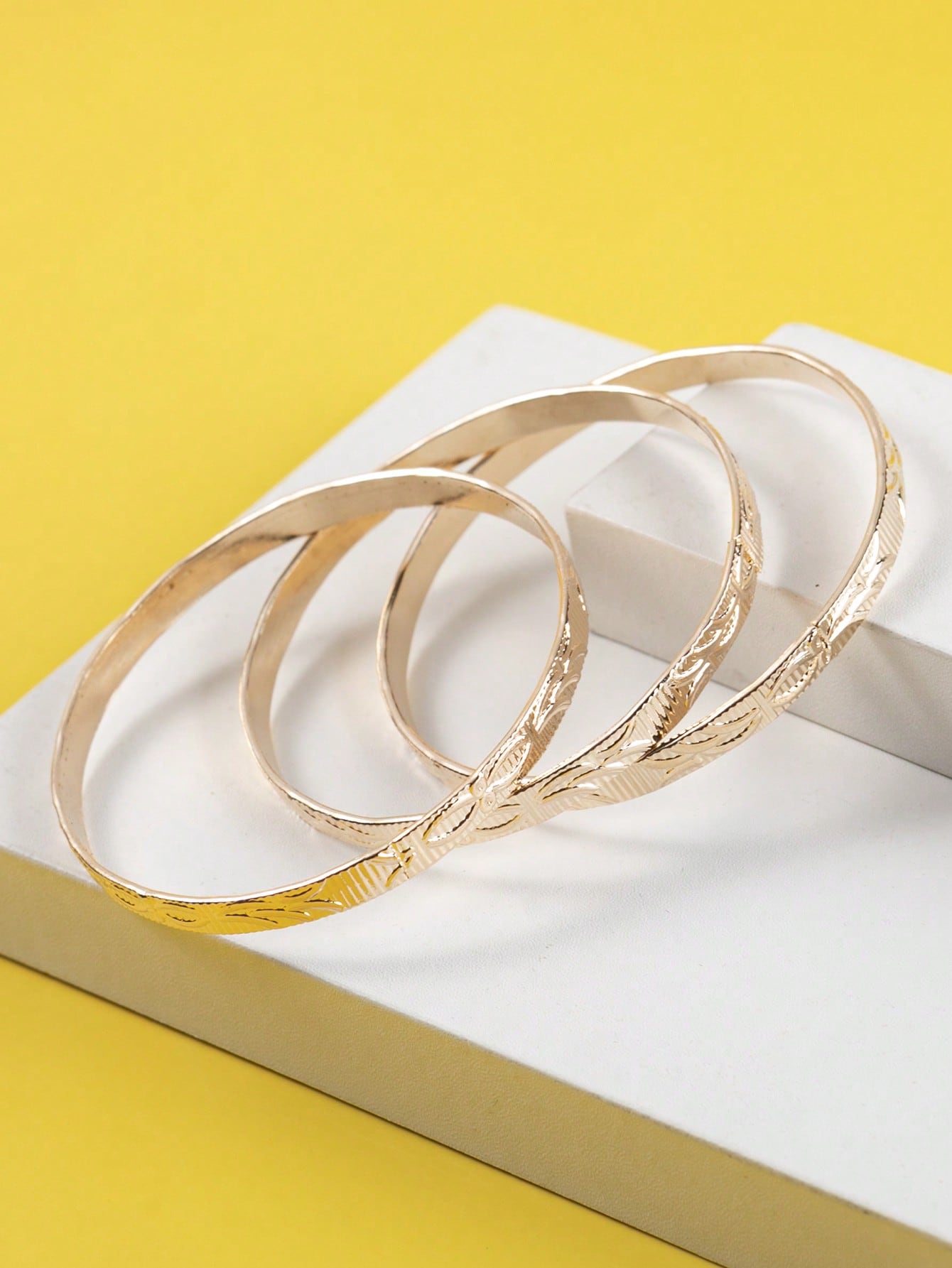 3pcs Kids Geometric Embossed Iron Bracelet For Daily Life