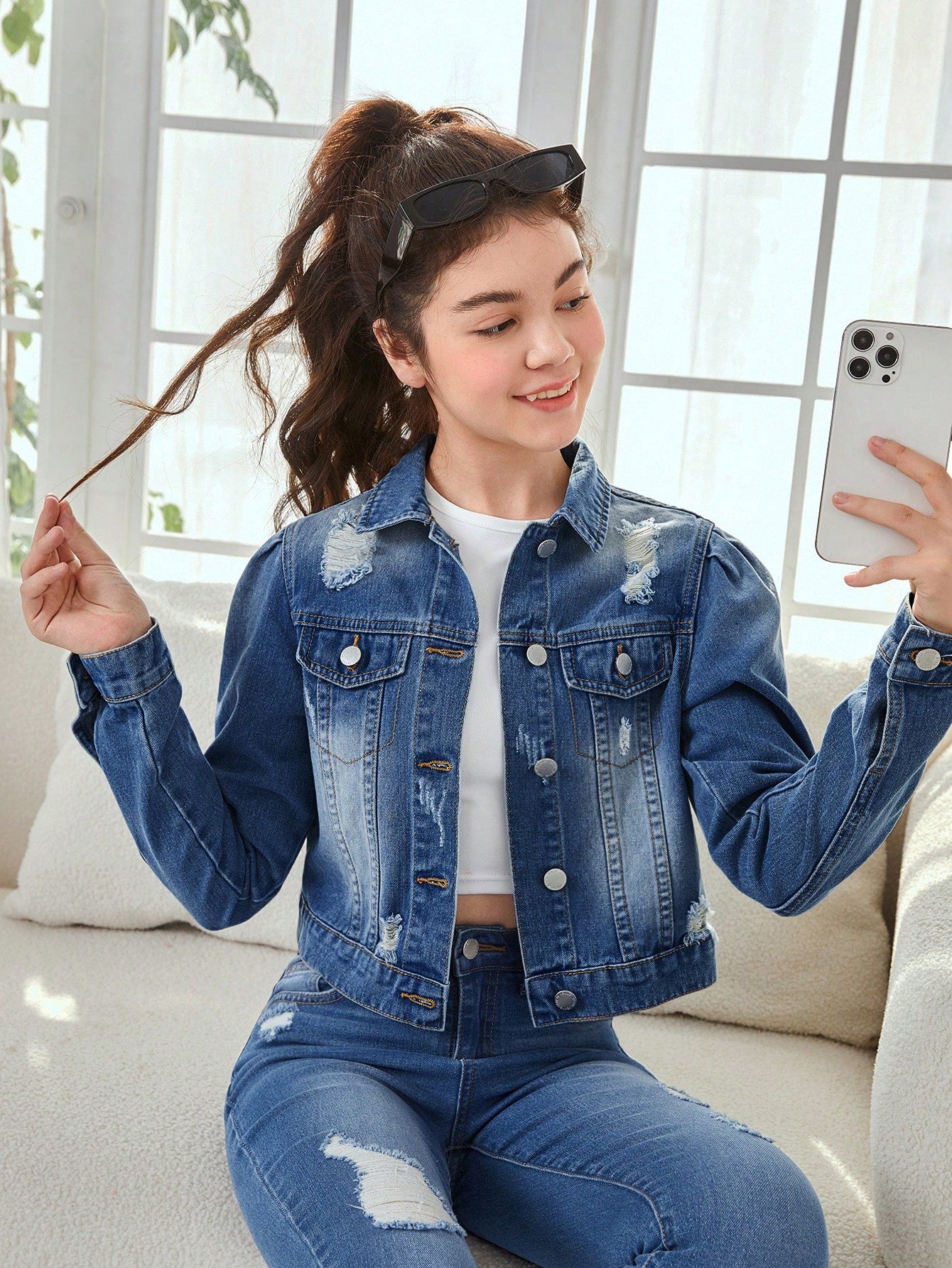 Teen Girls' Denim Jacket And Coat