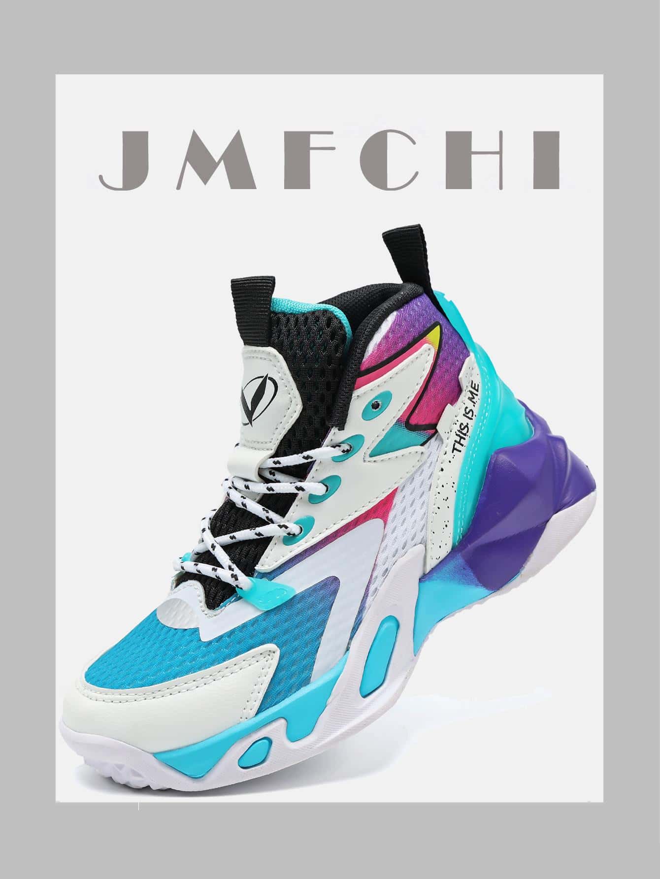 JMFCHI Kids Basketball Shoes Sneakers For Boys Girls High Top Running Tennis Shoes Lightweight Breathable Sport Athletic Mid Top