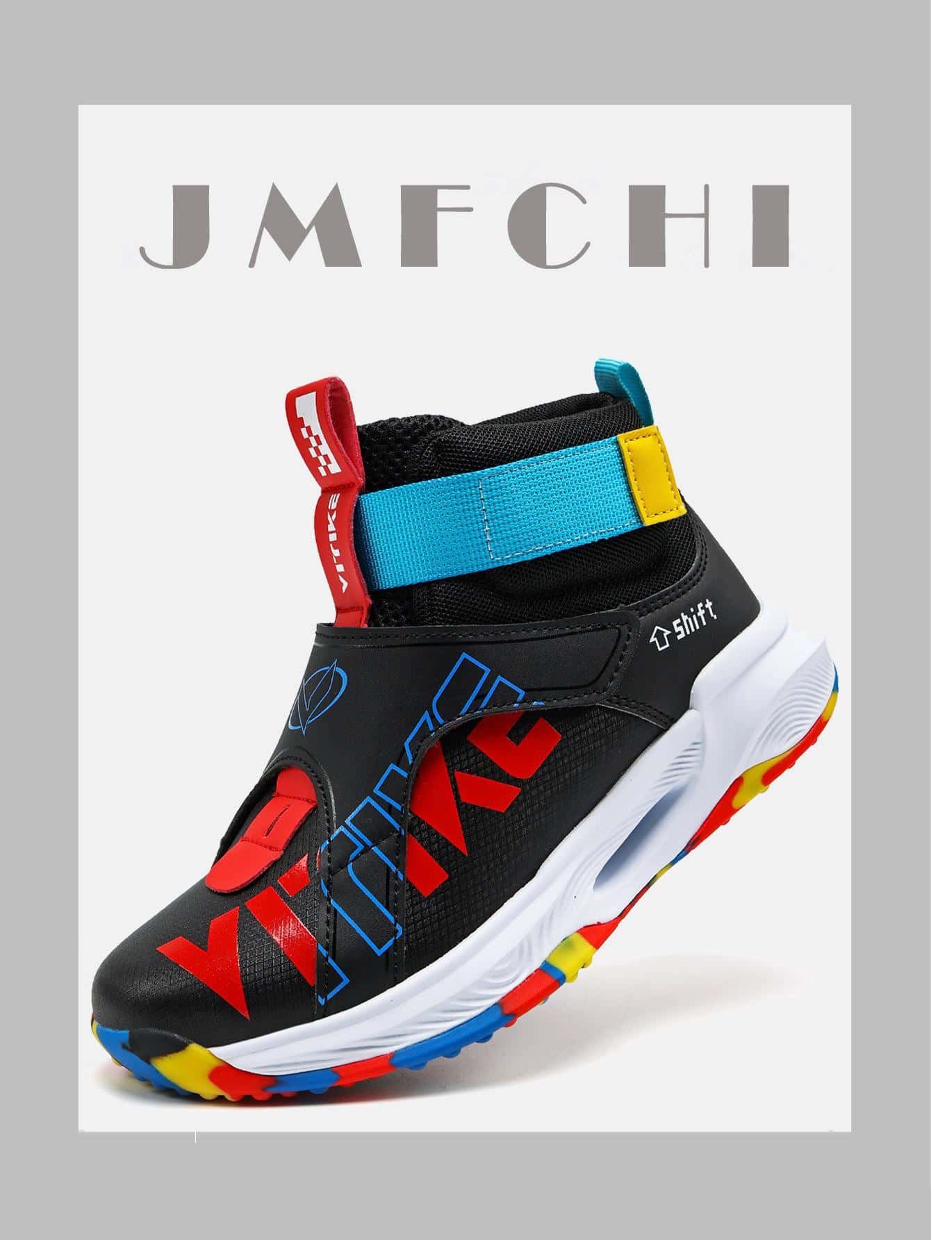 JMFCHI Kids Basketball Shoes Sneakers For Boys Girls High Top Running Tennis Shoes Lightweight Breathable Sport Athletic Mid Top