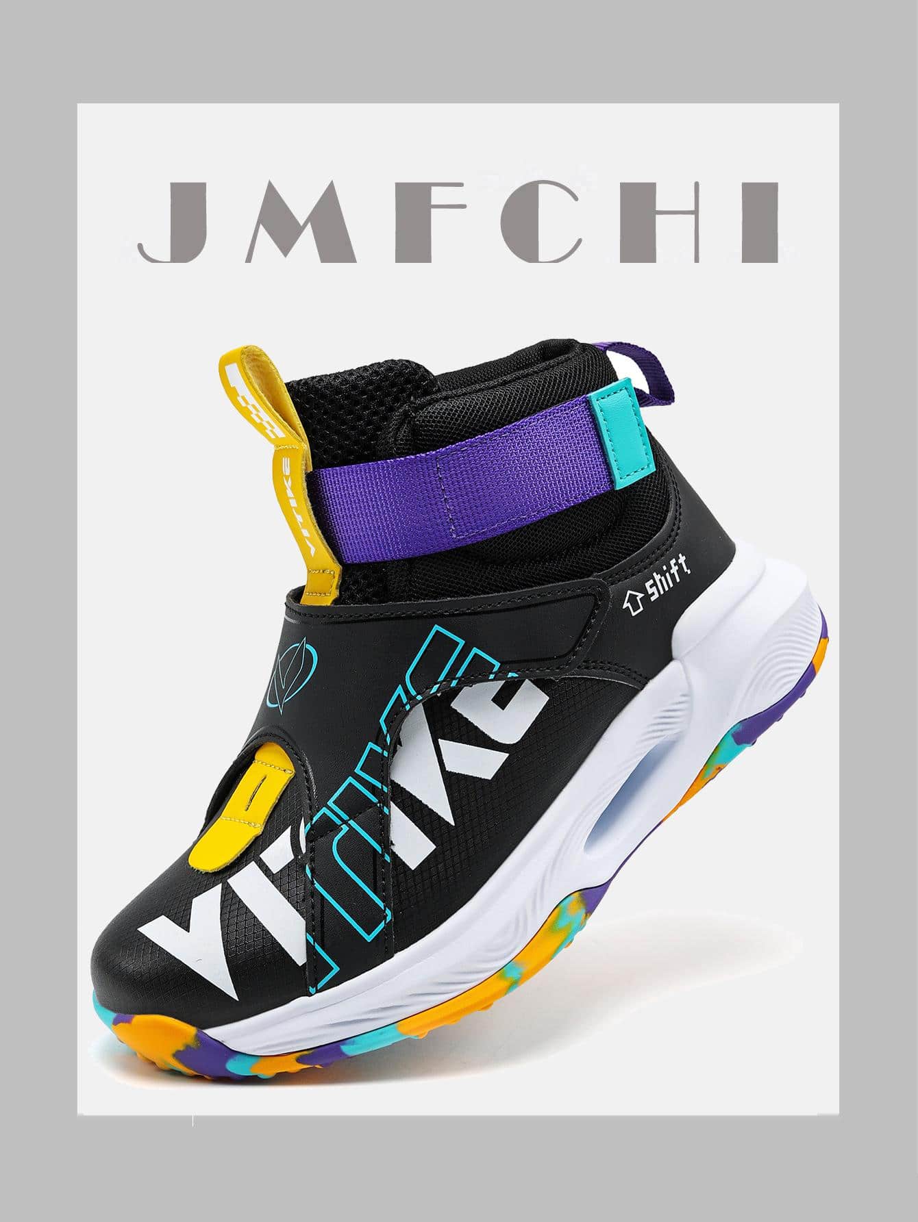 JMFCHI Kids Basketball Shoes Sneakers For Boys Girls High Top Running Tennis Shoes Lightweight Breathable Sport Athletic Mid Top