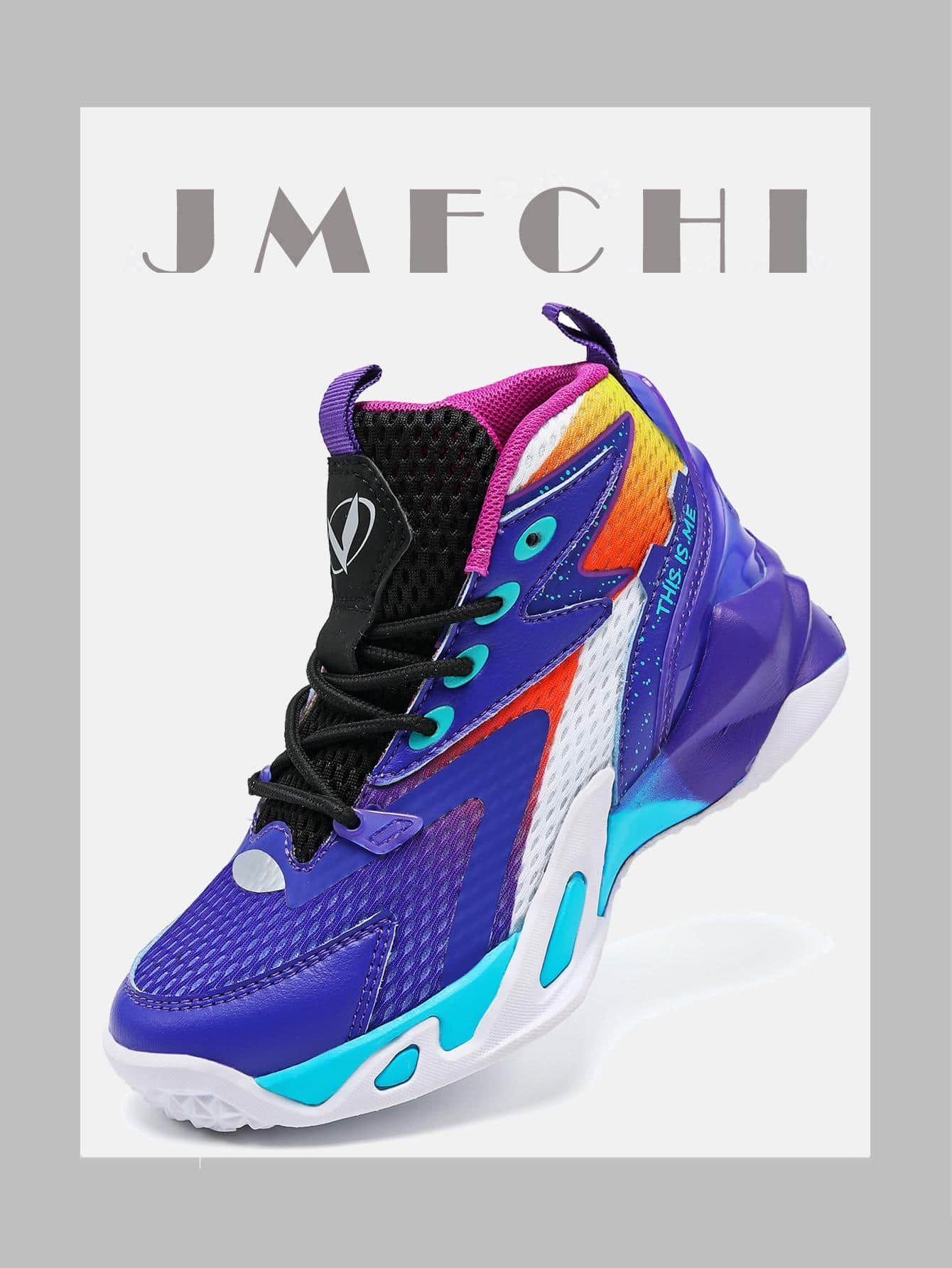 JMFCHI Kids Basketball Shoes Sneakers For Boys Girls High Top Running Tennis Shoes Lightweight Breathable Sport Athletic Mid Top