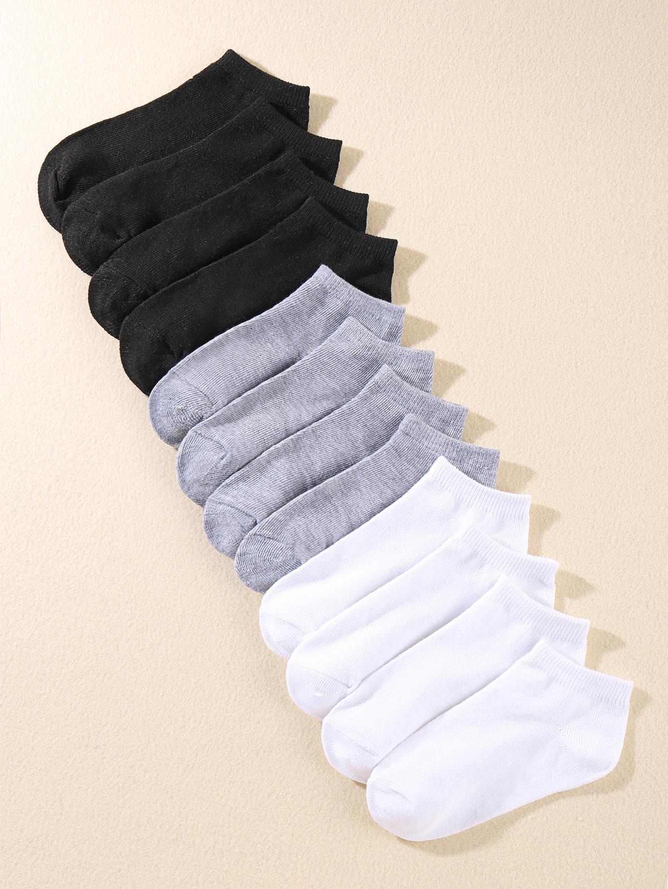 24pairs Kids' Summer Plain Neutral Daily Casual Breathable No-show Socks Set