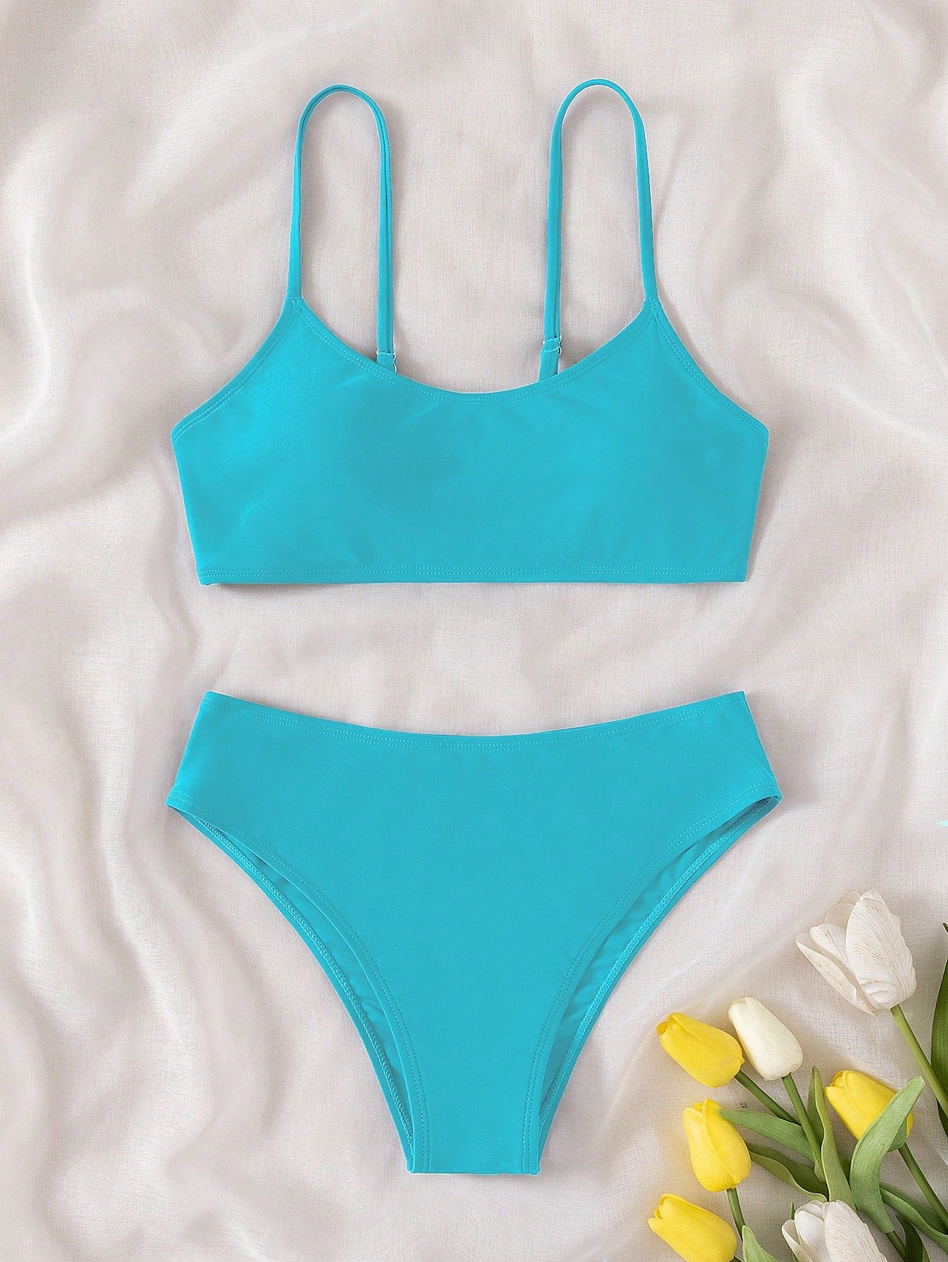 Teen Girls Solid Bikini Swimsuit