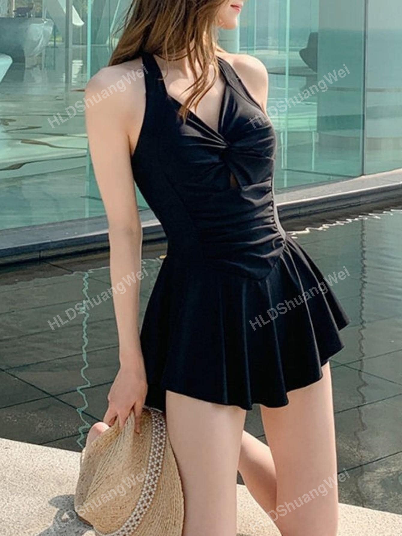 Women  Conservative Swimsuit With Skirt, Cover Belly And Slimming, 2024 New Fashion Swimwear