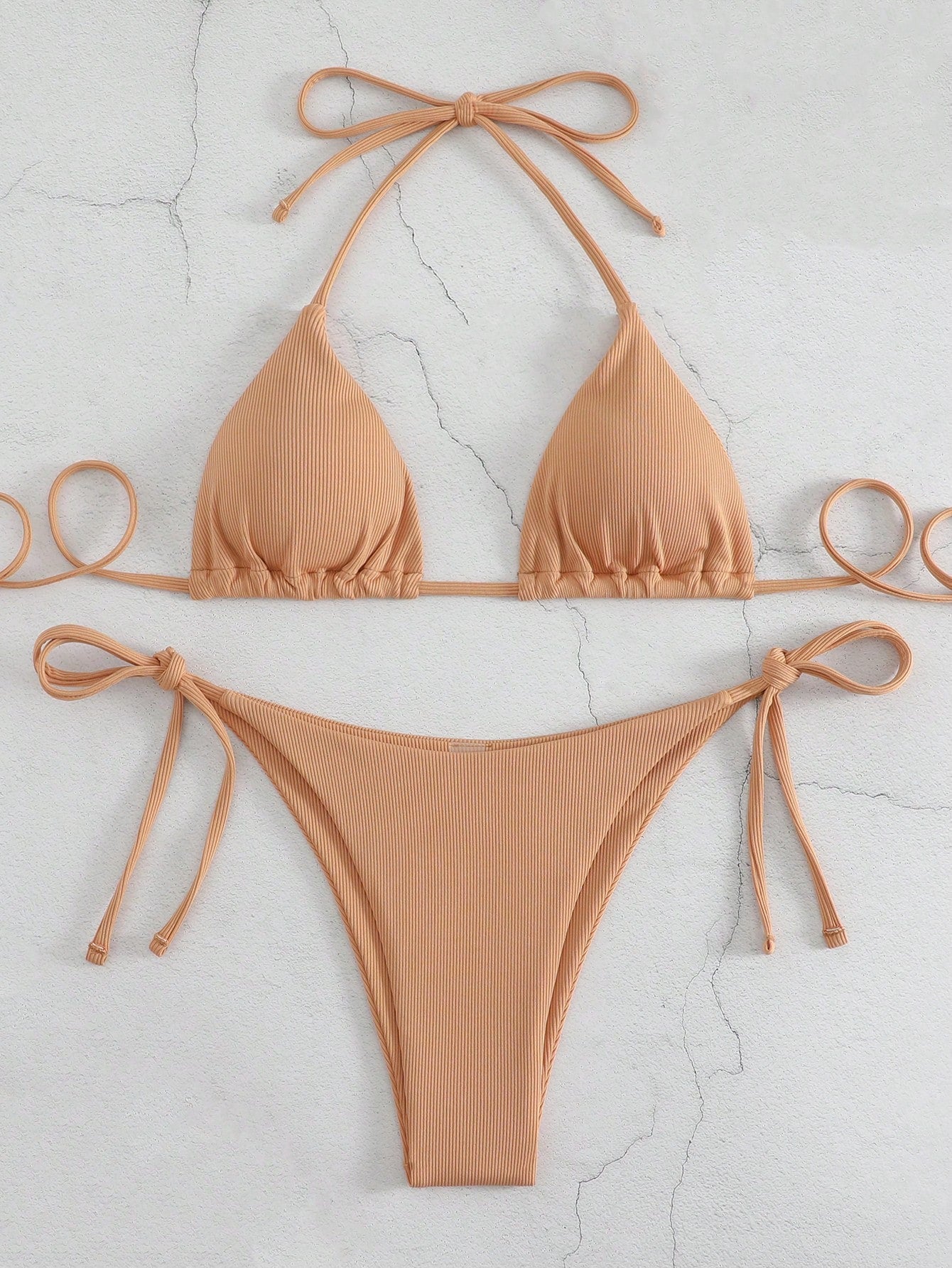 Swim Summer Beach Halter Triangle Tie Side Bikini