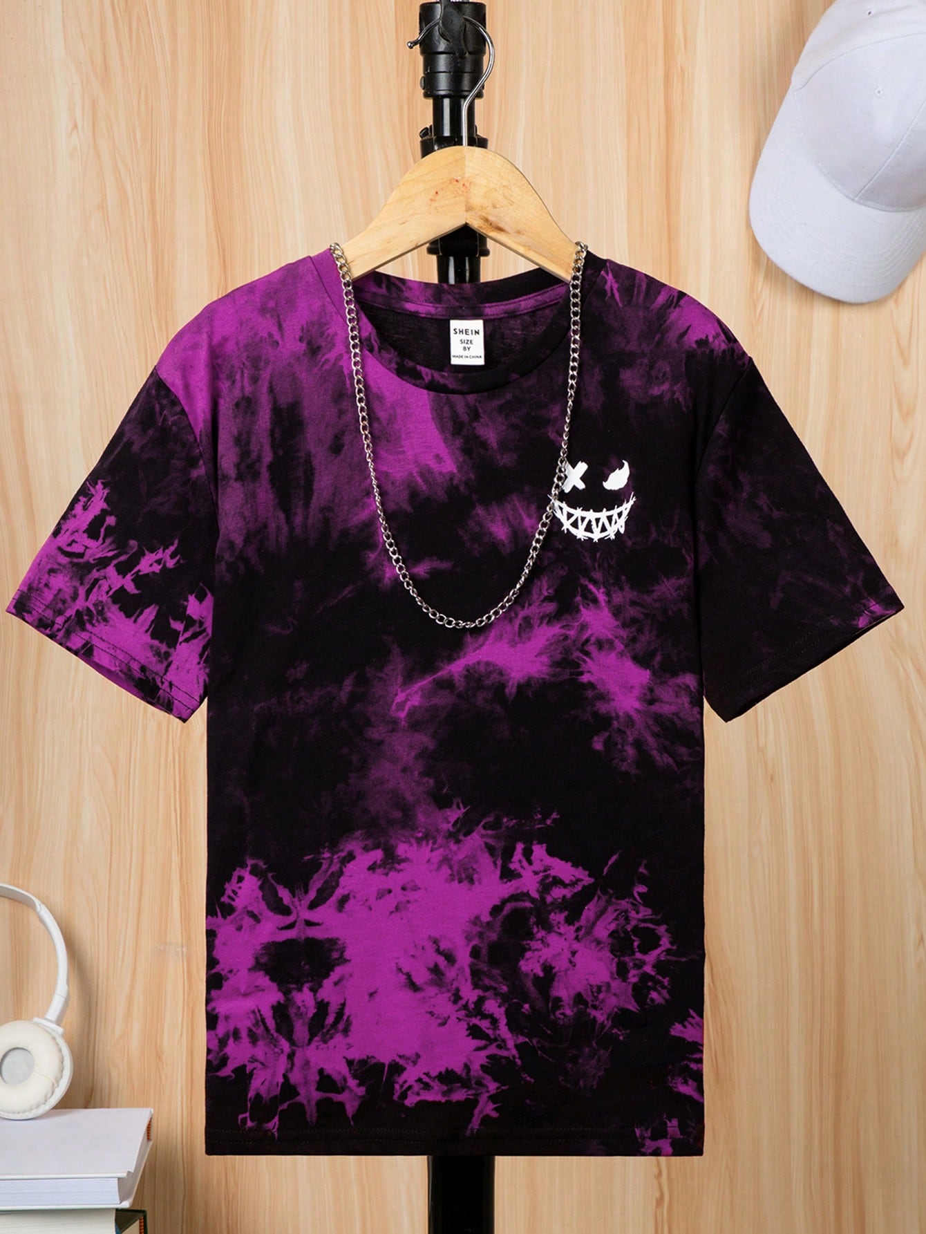 Tween Boy Tie Dye Expression Print Tie Dye Tee Without Necklace