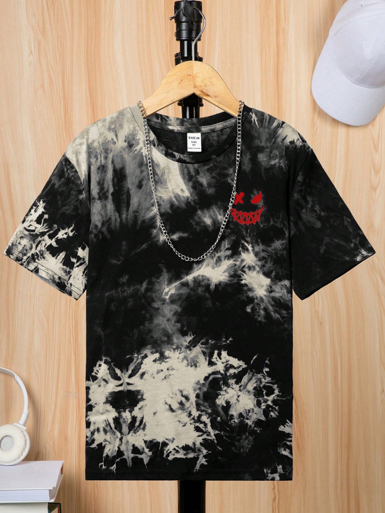 Tween Boy Tie Dye Expression Print Tie Dye Tee Without Necklace