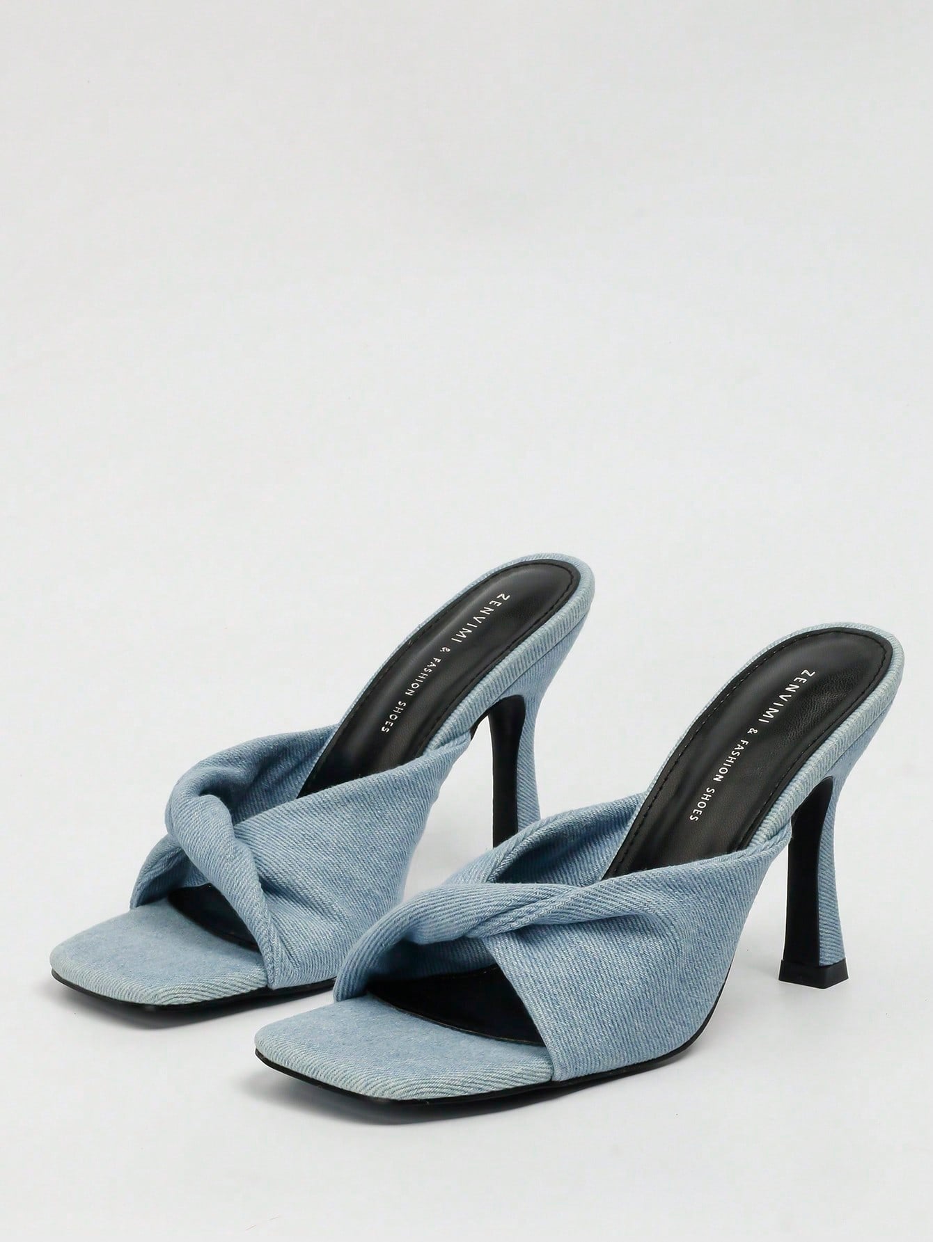 Fashionable And Simple Women High-Heeled Square-Toe Sandals, Summer Style