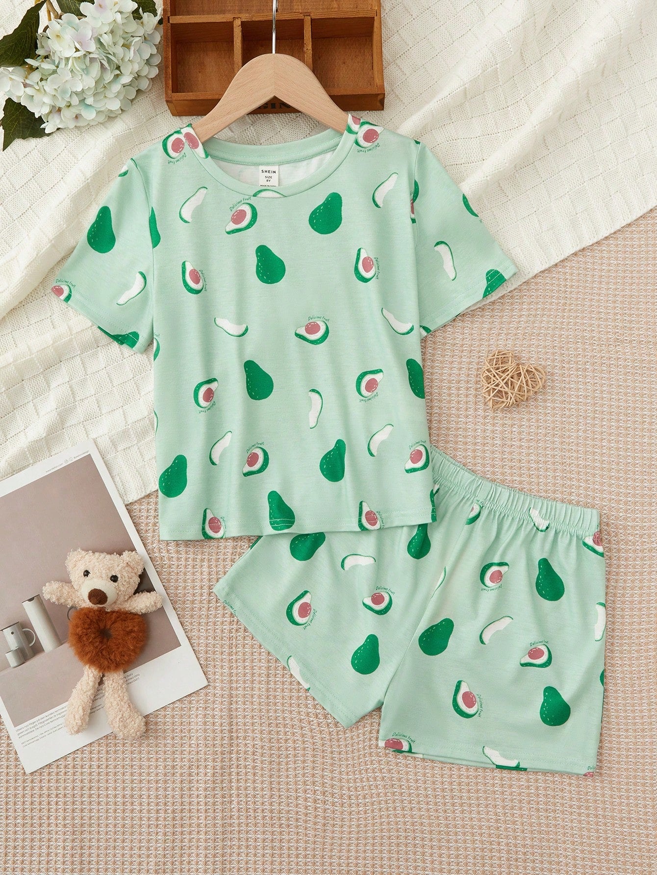 Tween Girl Avocado Print PJ Set