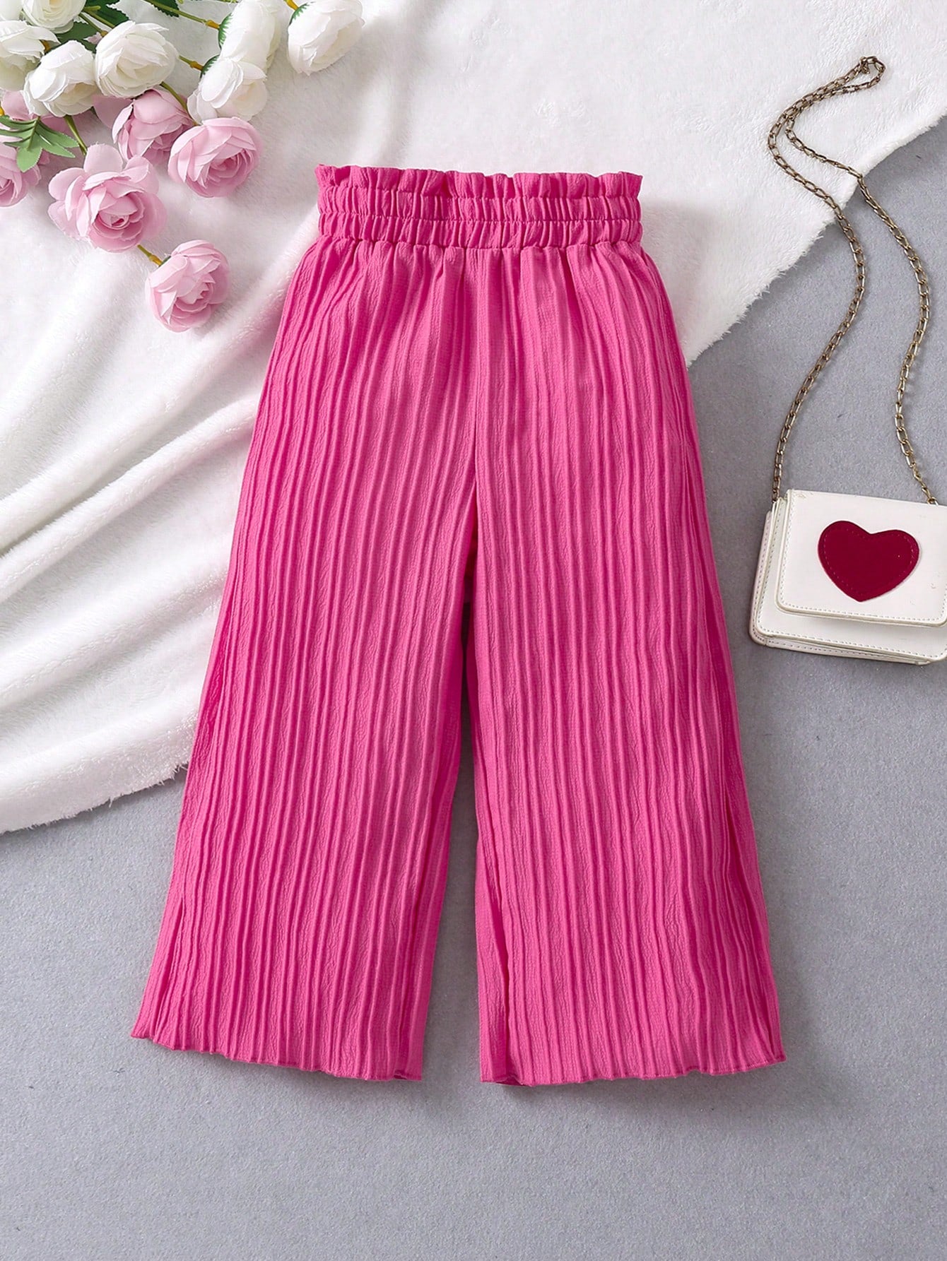 Young Girls' Solid Color Simple Daily Pants