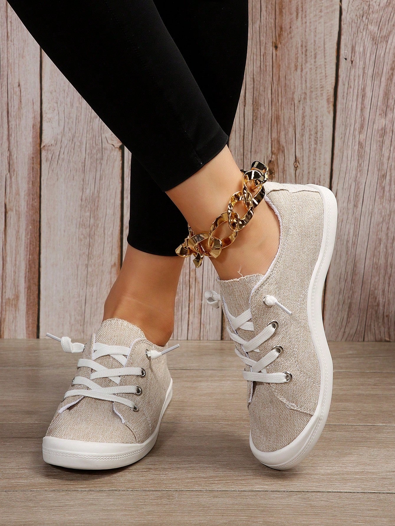 Women's Fashionable Soft & Comfortable Lace-up Casual Sneakers