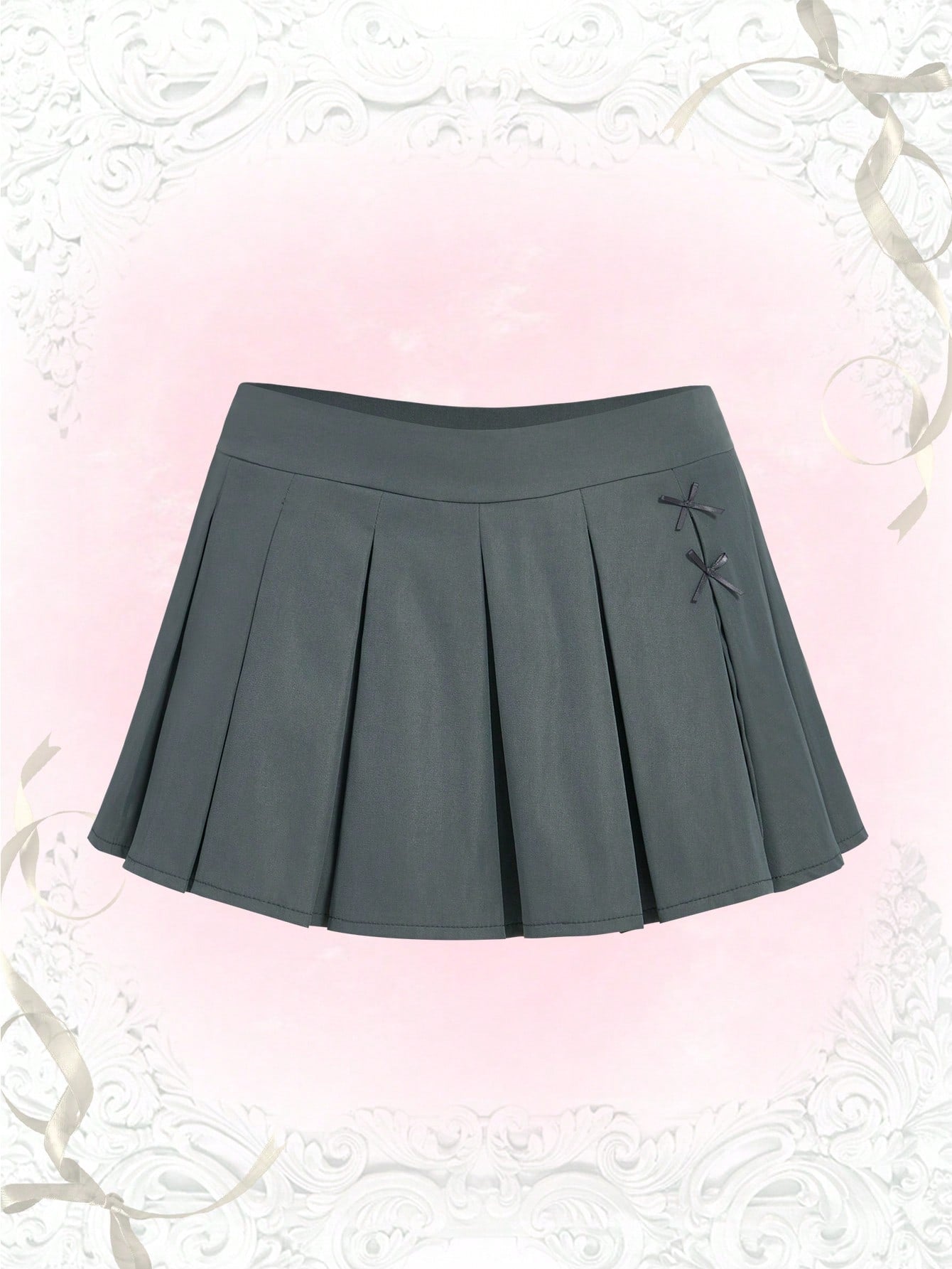 J-Fashion Solid Color Pleated Skirt