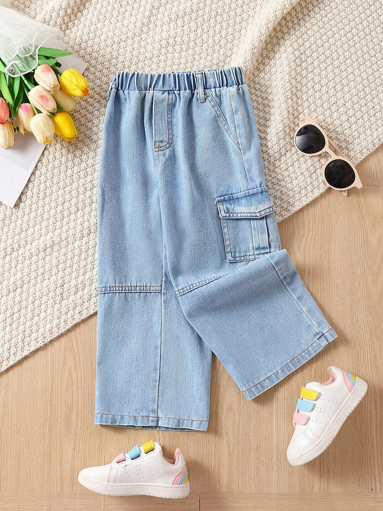 Young Girls Solid Color Simple Daily Pants