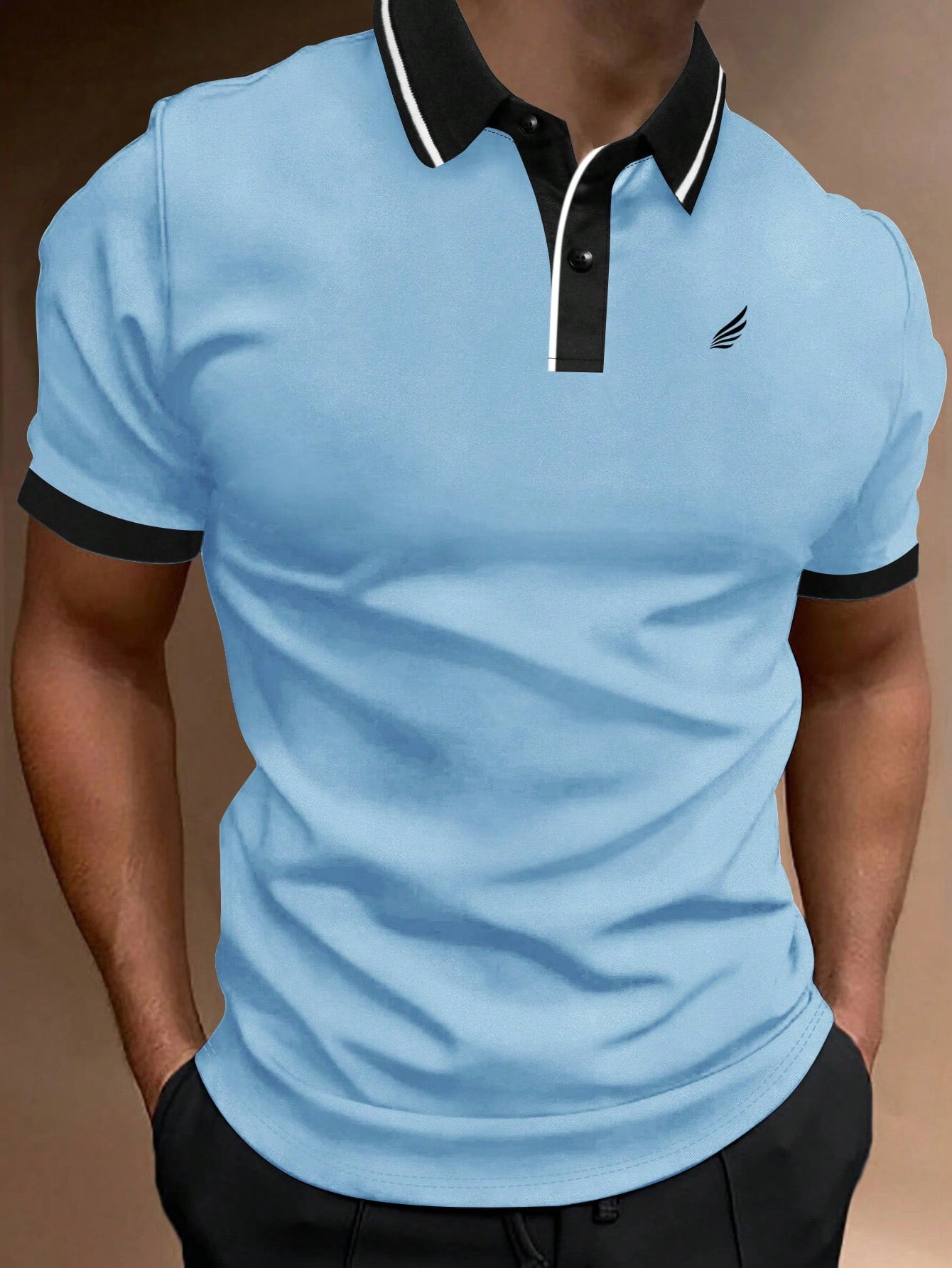 Men Contrast Trim Polo Shirt