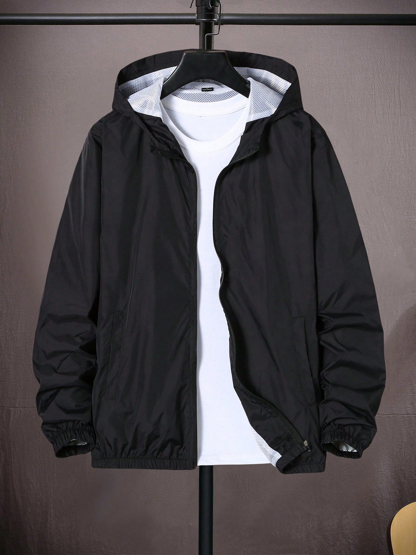 Men Zip Up Hooded Jacket Without Tee