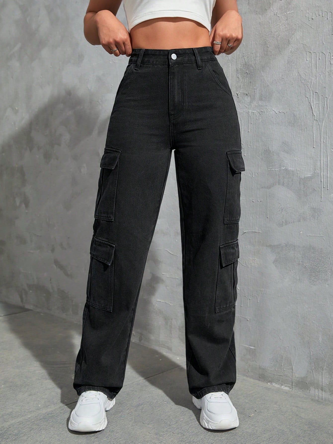 Tall Flap Pocket Cargo Jeans