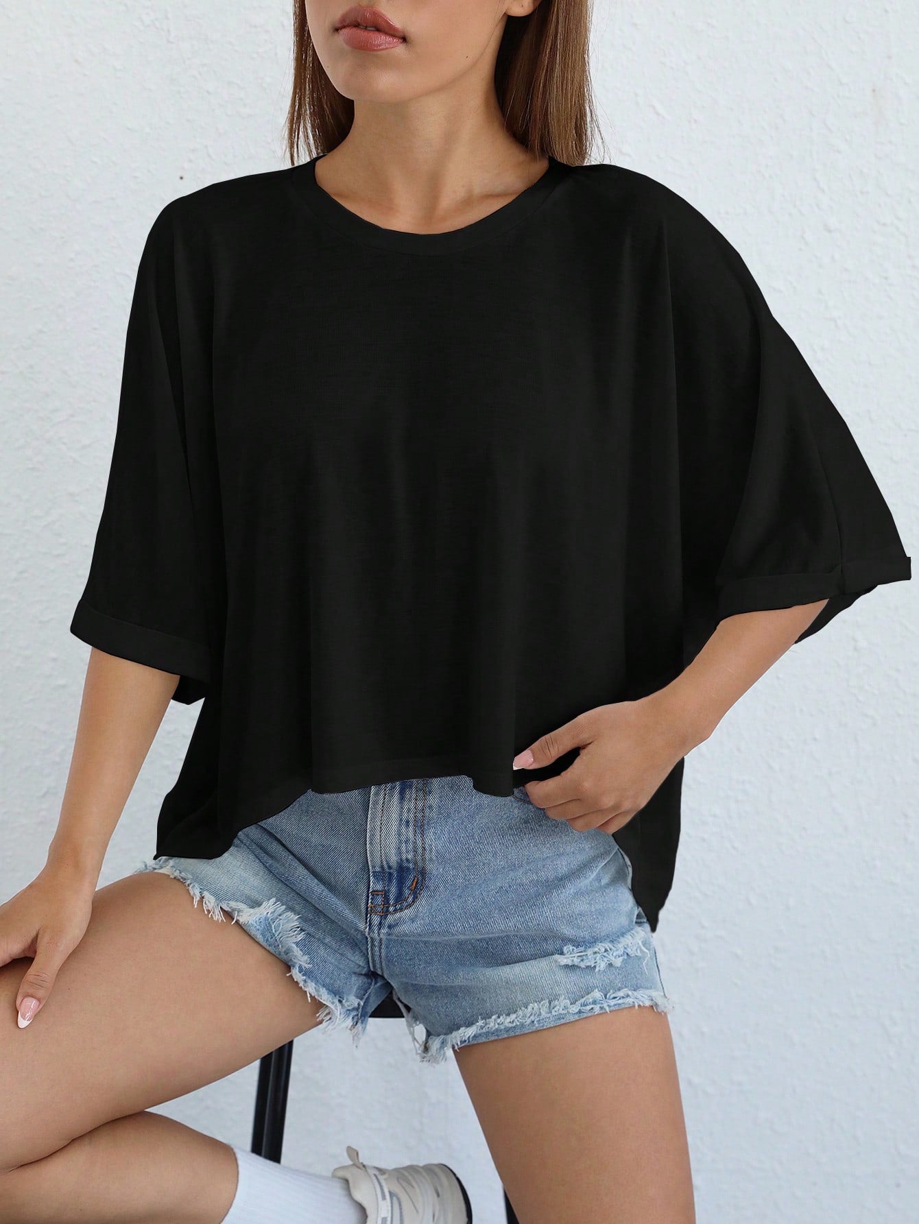 Women's Irregular Hem Knitted T-Shirt