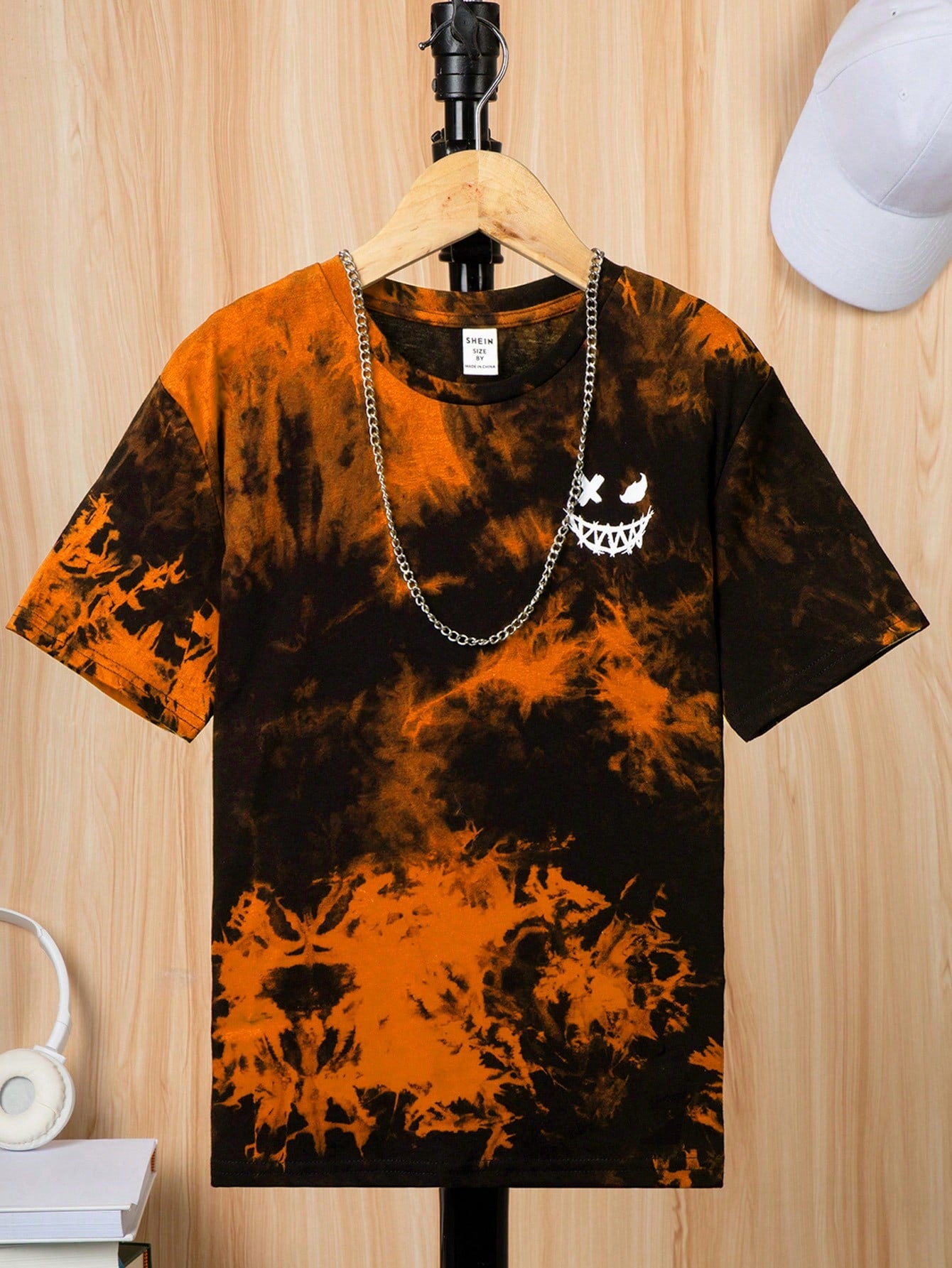 Tween Boy Tie Dye Expression Print Tie Dye Tee Without Necklace