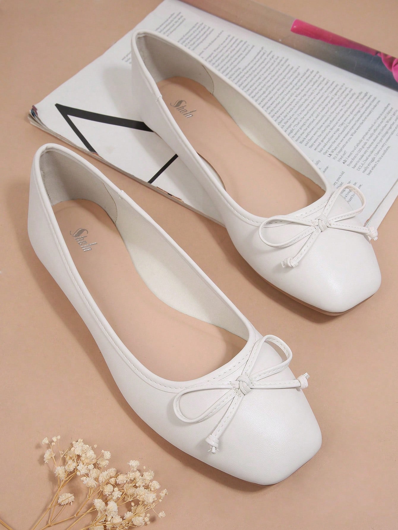 Women's Solid Color Bowknot Decorated Casual Flat Shoes