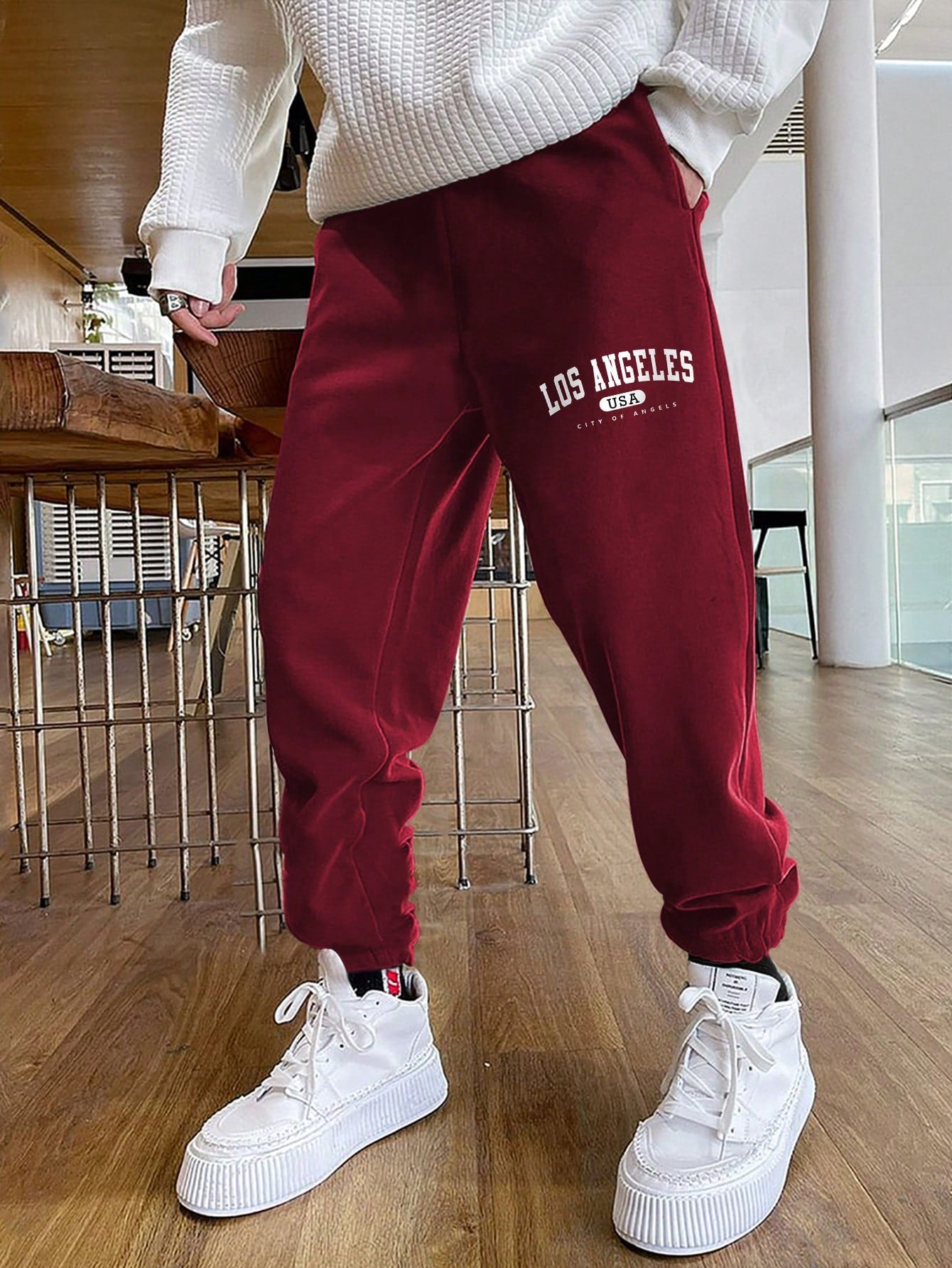 Loose Men's Letter Graphic Drawstring Waist Sweatpants