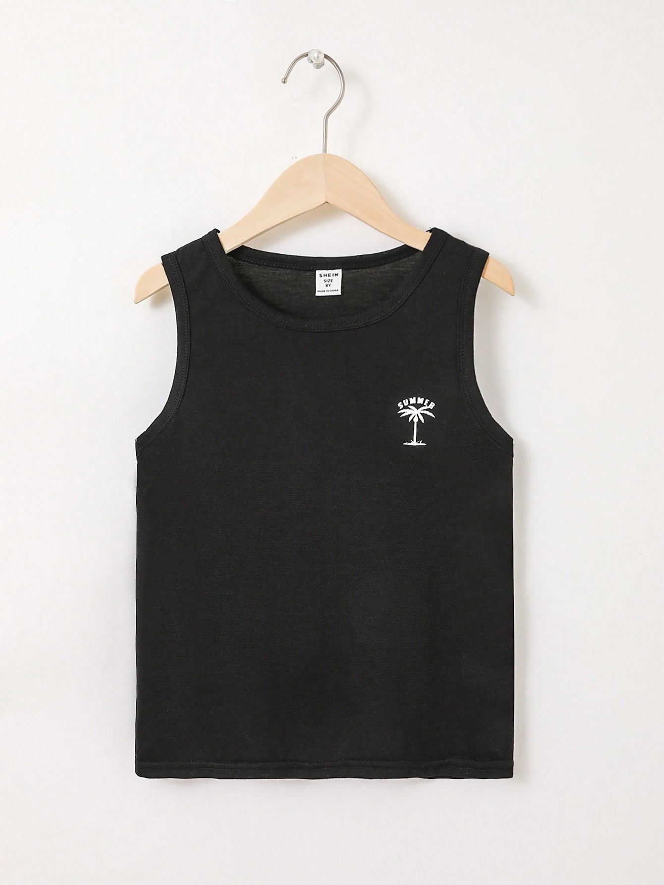 Tween Boy Coconut Tree & Letter Graphic Tank Top