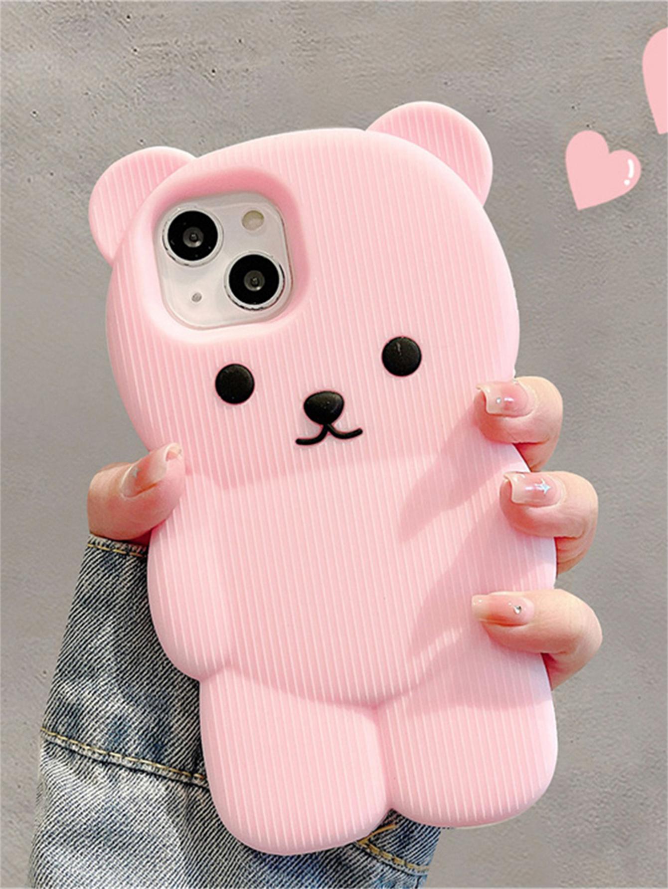 1pc Bear Design Silicone Phone Case