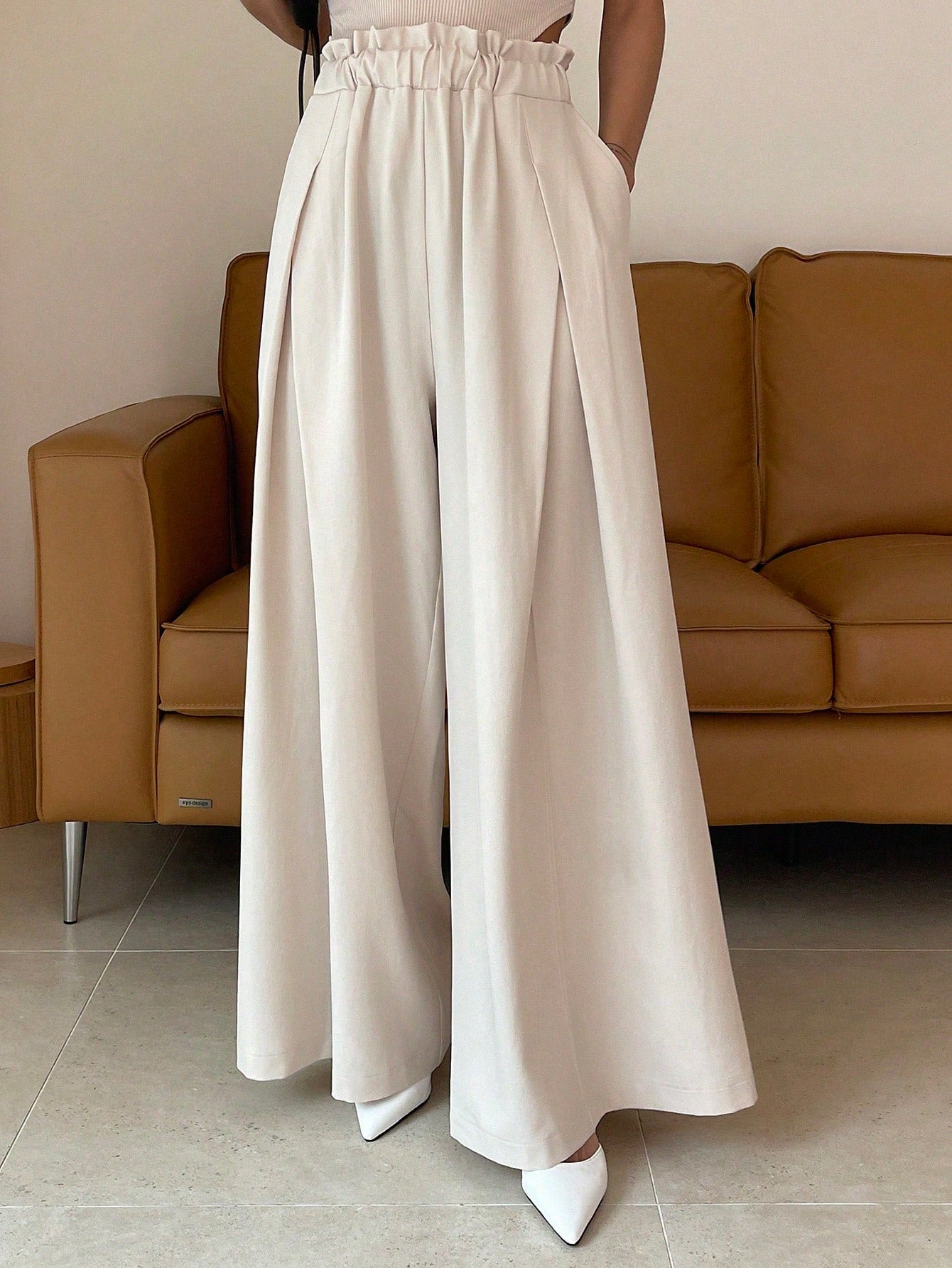 Paperbag Waist Wide Leg Pants