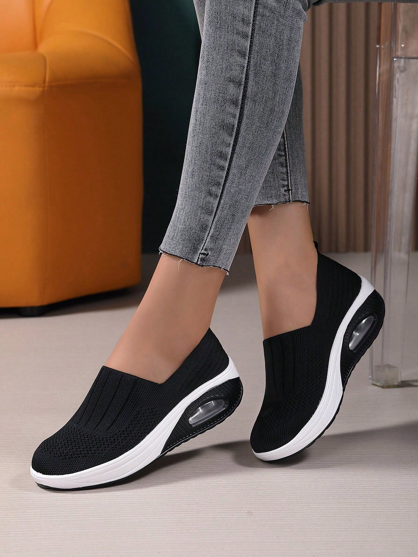 Women Minimalist Slip On Low-top Rocking Shoes, Sporty Outdoor Sneakers