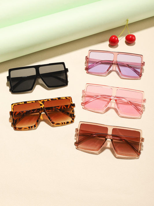 5pairs Girls Tortoiseshell Frame Fashion Glasses For Summer