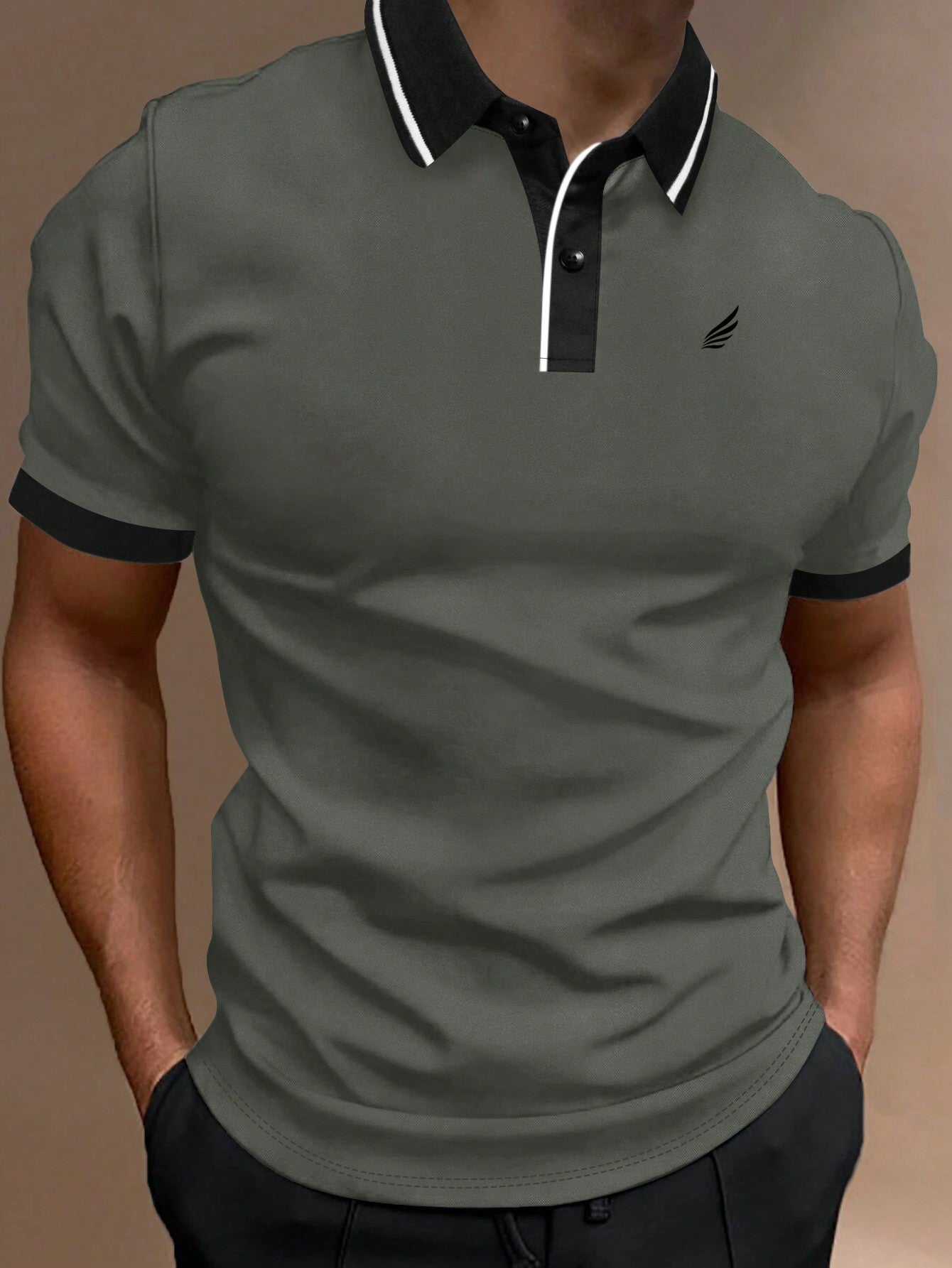 Men Contrast Trim Polo Shirt