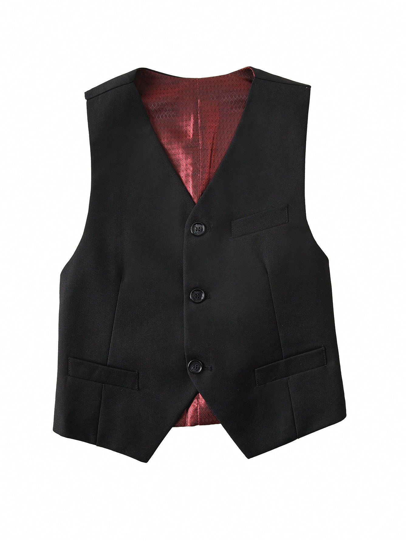 Back To School Season Young Boys' Black Single-breasted Vest