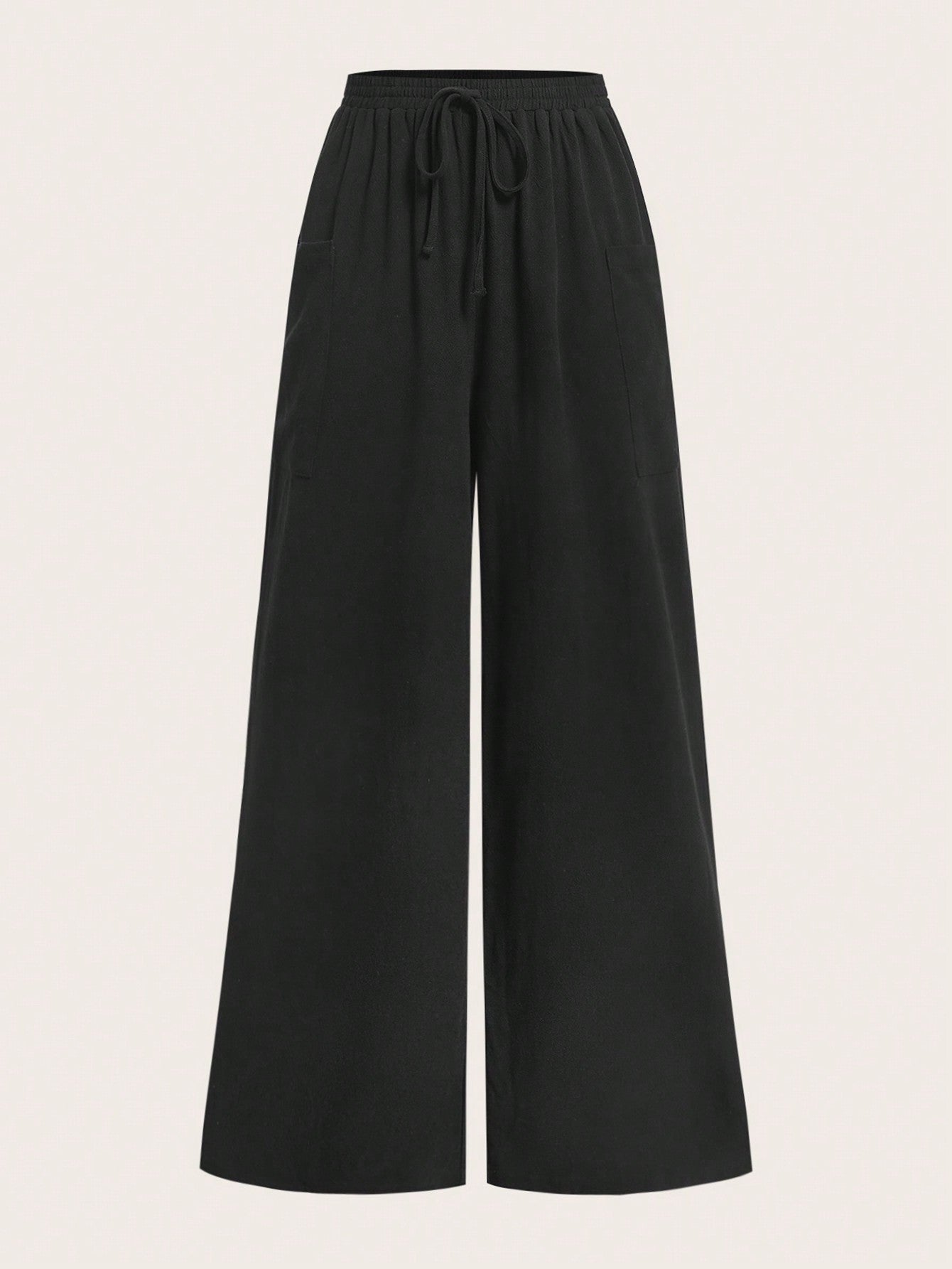 Drawstring Waist Wide Leg Pants