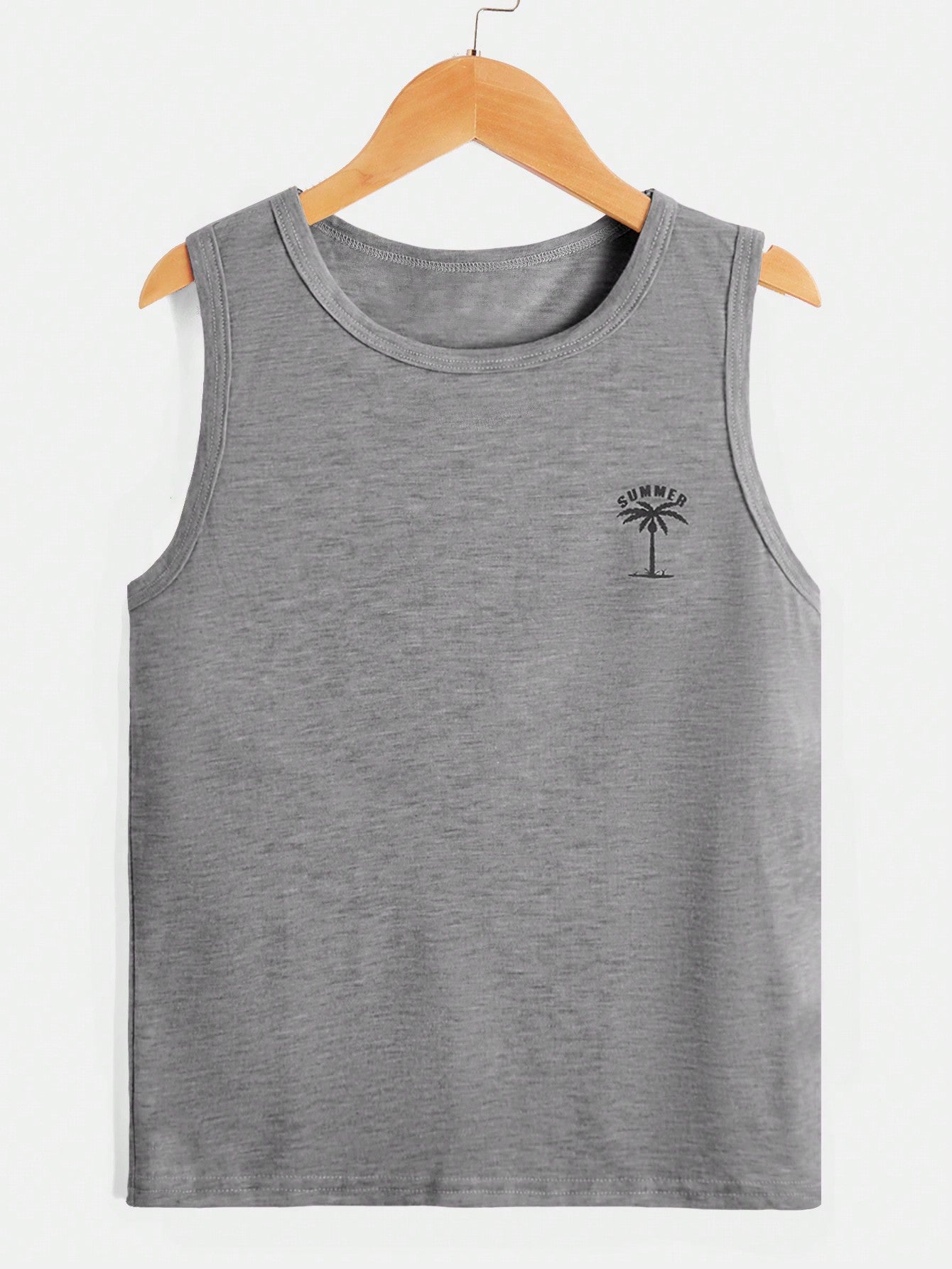 Tween Boy Coconut Tree & Letter Graphic Tank Top