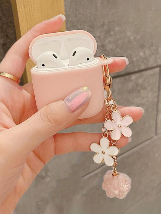 Summer Pink Flower Decor Case Compatible With AirPods