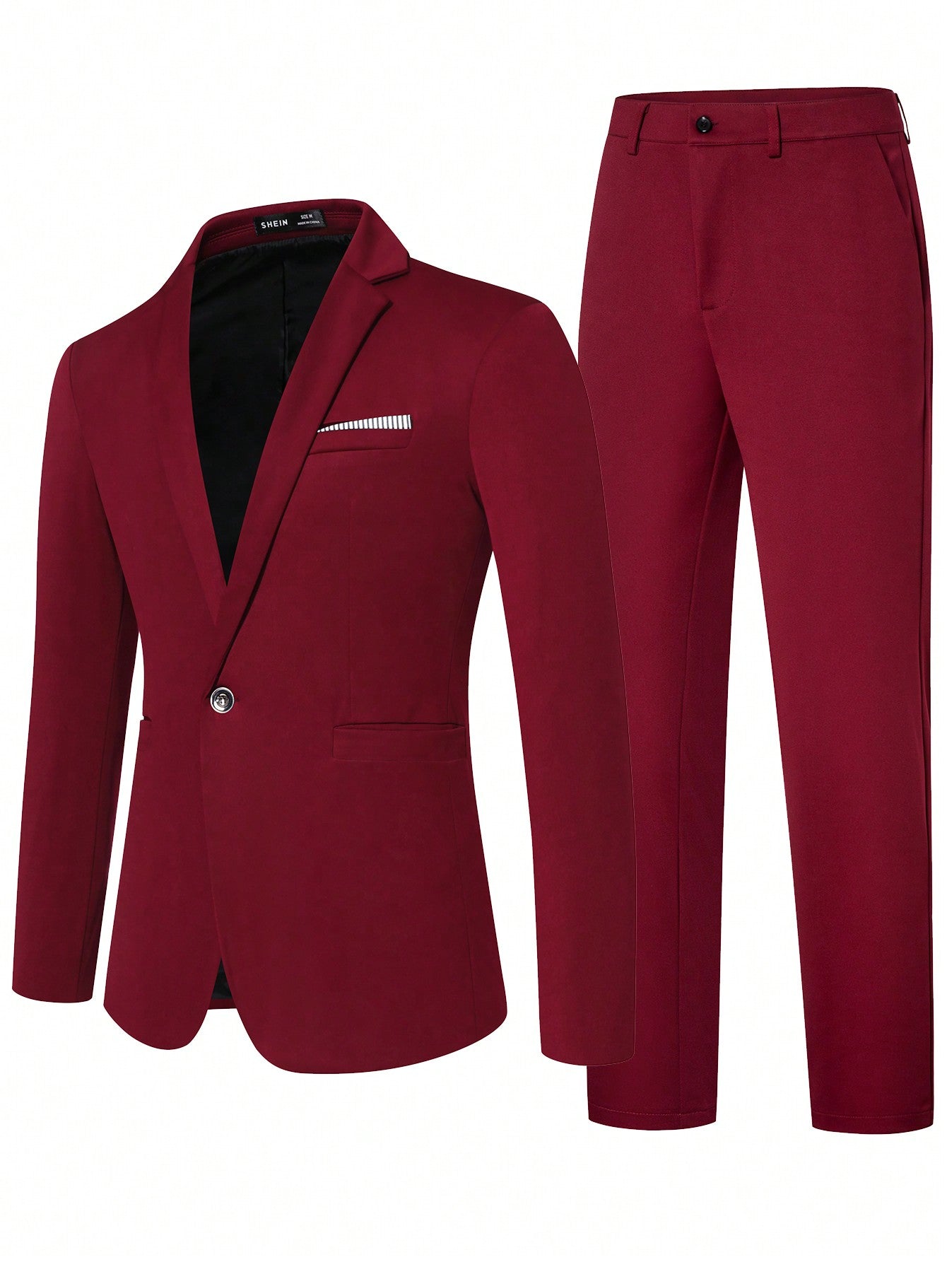 Men Single Button Blazer & Suit Pants