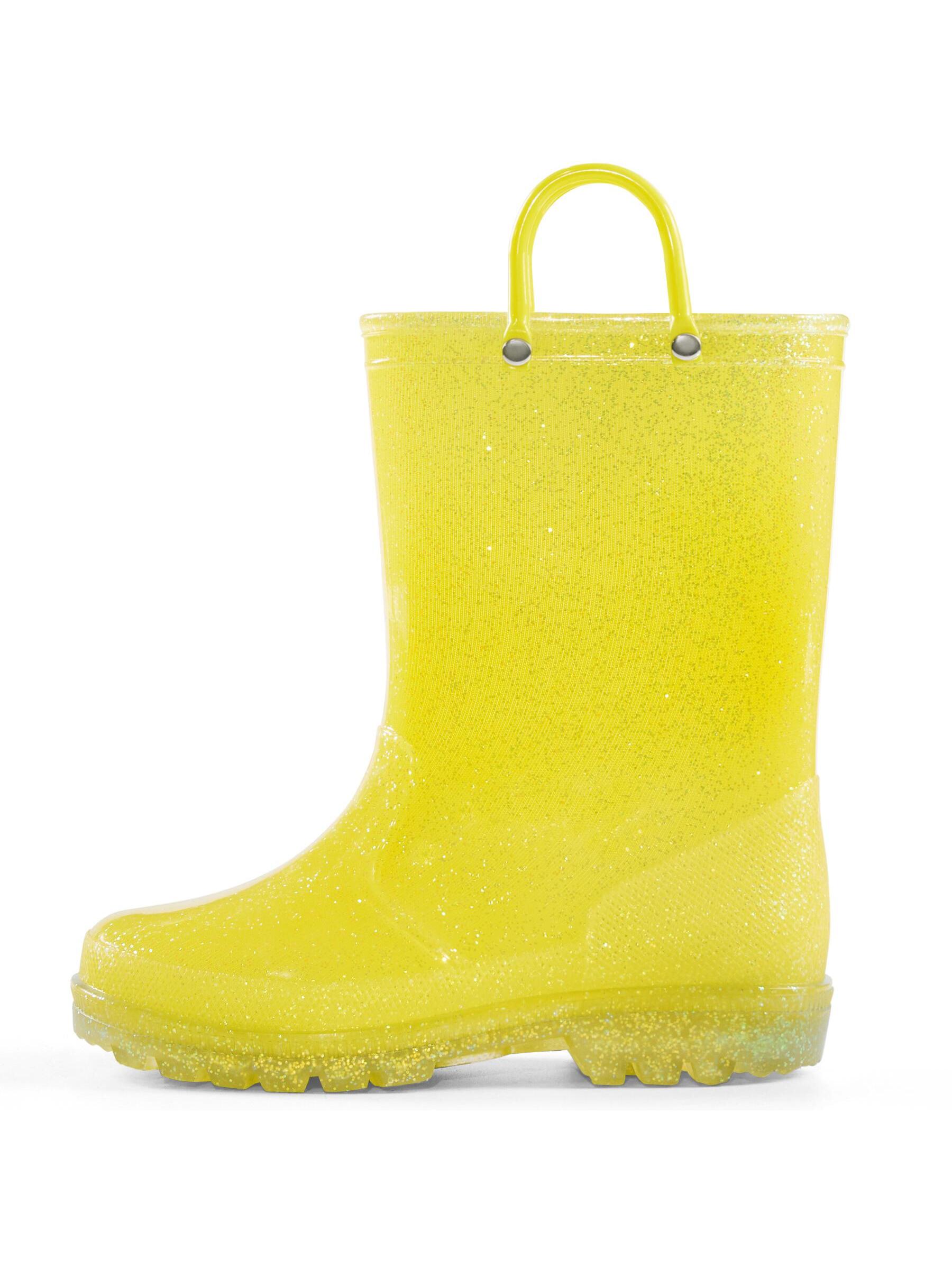 Toddler Girls Rain Boots Kids Glitter Waterproof Boots Outdoor